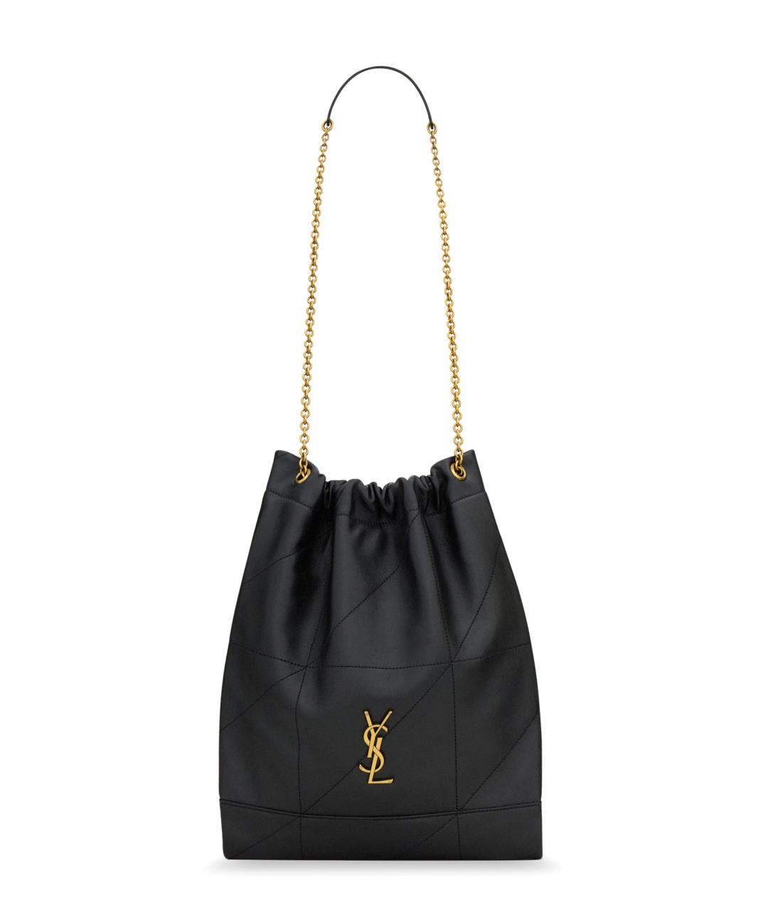 SAINT LAURENT Черная кожаная сумка через плечо, фото 1