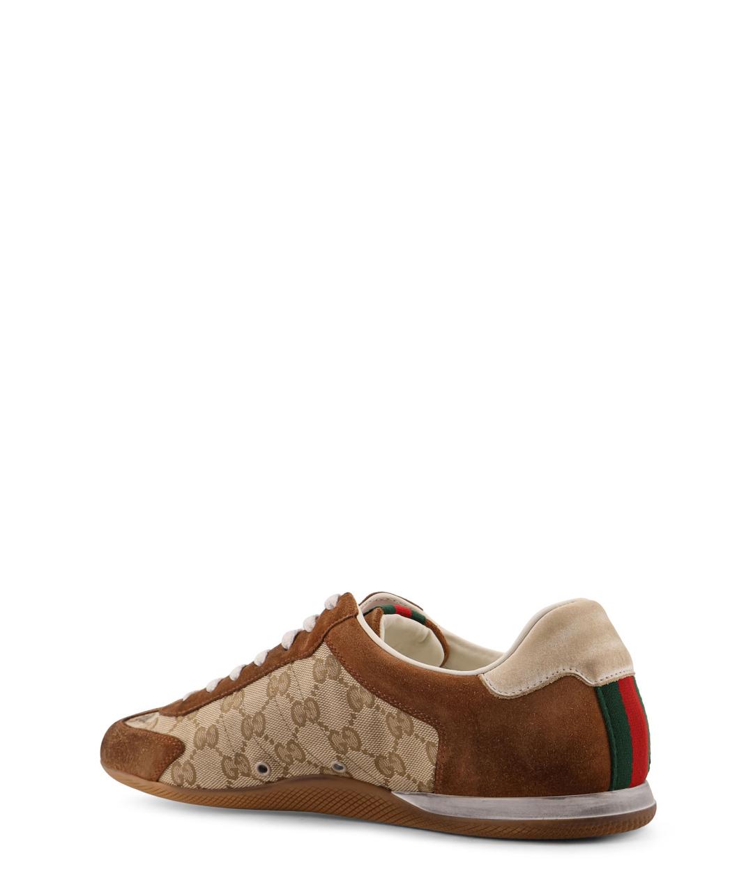 GUCCI Коричневые замшевые низкие кроссовки / кеды, фото 3