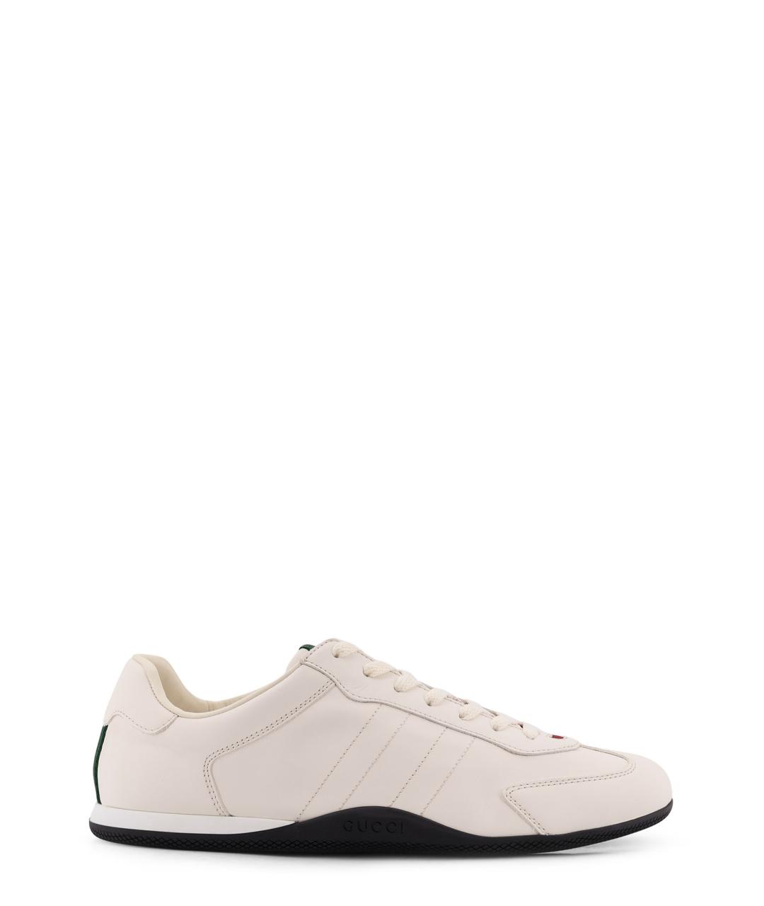 GUCCI Белые кожаные низкие кроссовки / кеды, фото 1