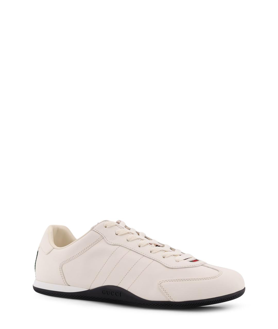 GUCCI Белые кожаные низкие кроссовки / кеды, фото 2