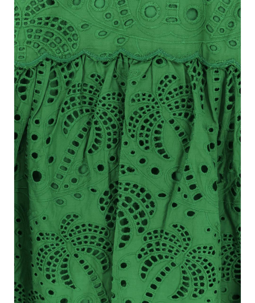 FARM RIO Зеленые хлопковое повседневное платье, фото 3