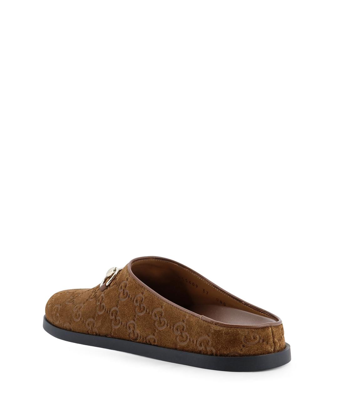 GUCCI Коричневые замшевые сабо, фото 3