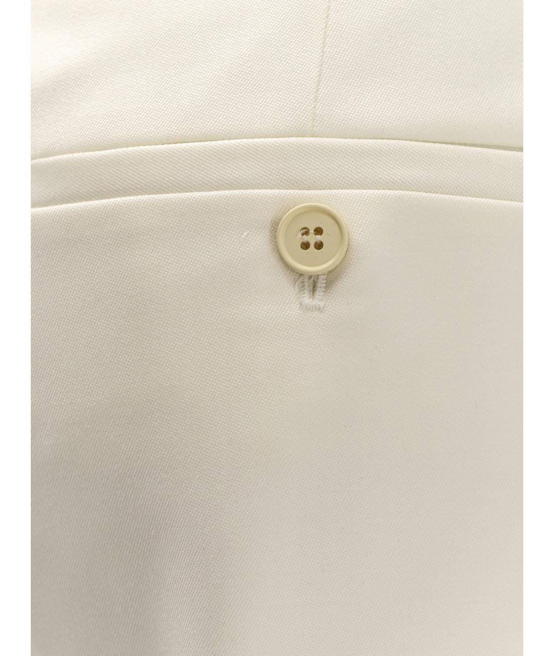 ALEXANDER MCQUEEN Белые шерстяные прямые брюки, фото 3