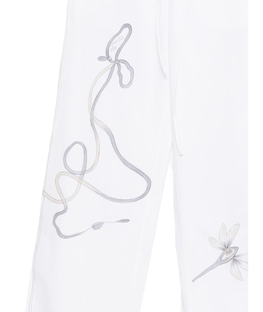 ALYSI Белые хлопковые прямые брюки, фото 3