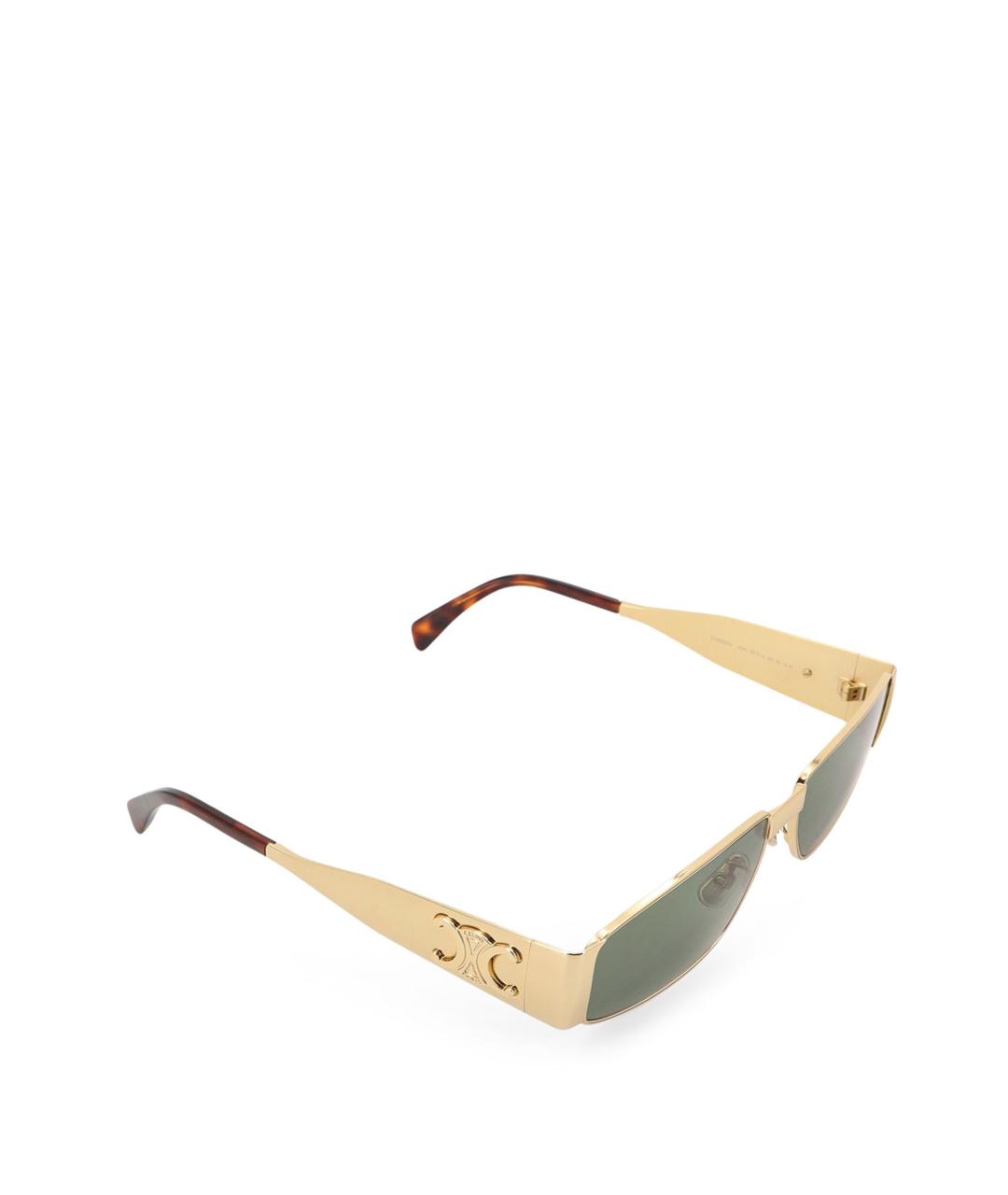 CELINE Золотые металлические солнцезащитные очки, фото 3