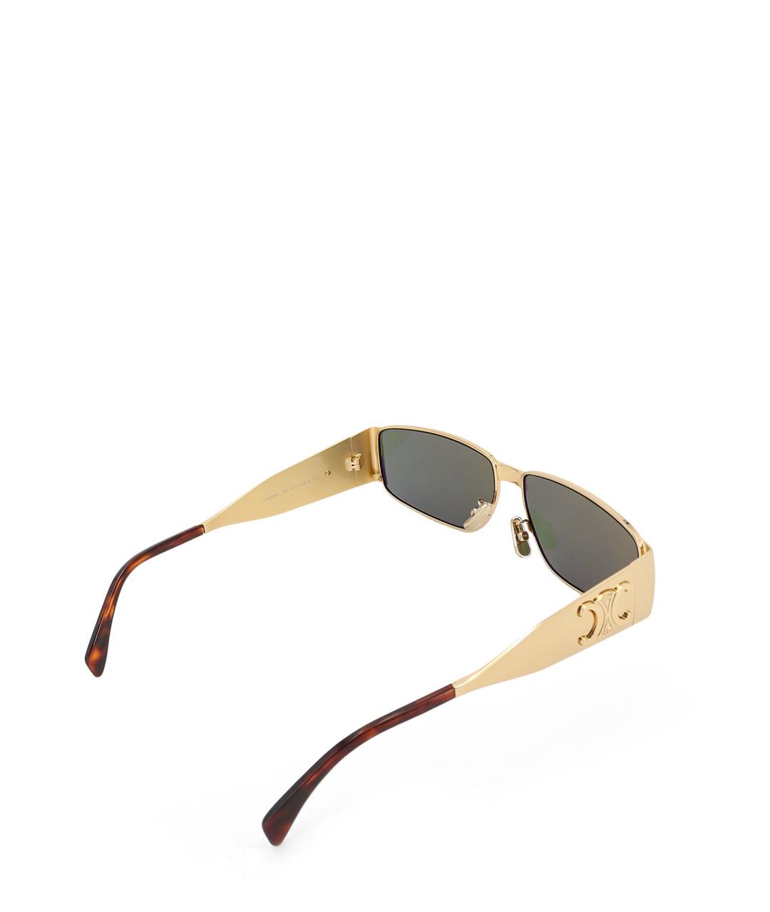 CELINE Золотые металлические солнцезащитные очки, фото 2