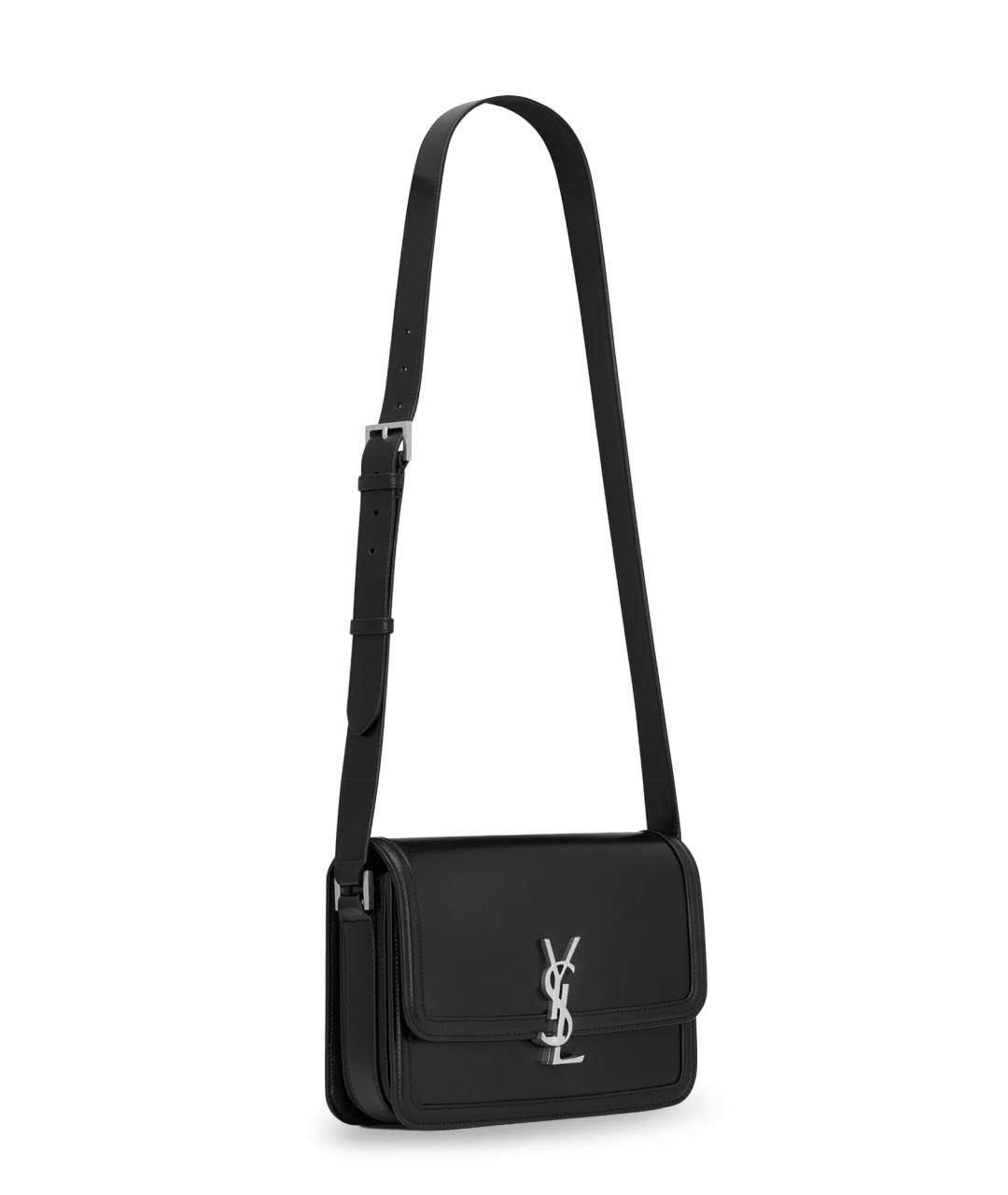 SAINT LAURENT Черная кожаная сумка на плечо, фото 3