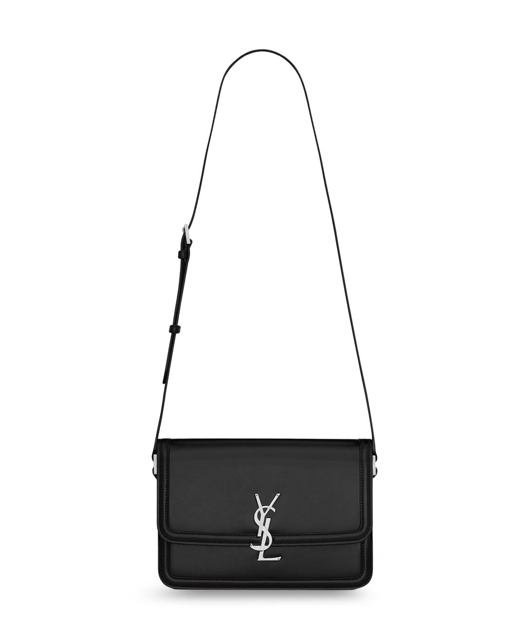 SAINT LAURENT Черная кожаная сумка на плечо, фото 1