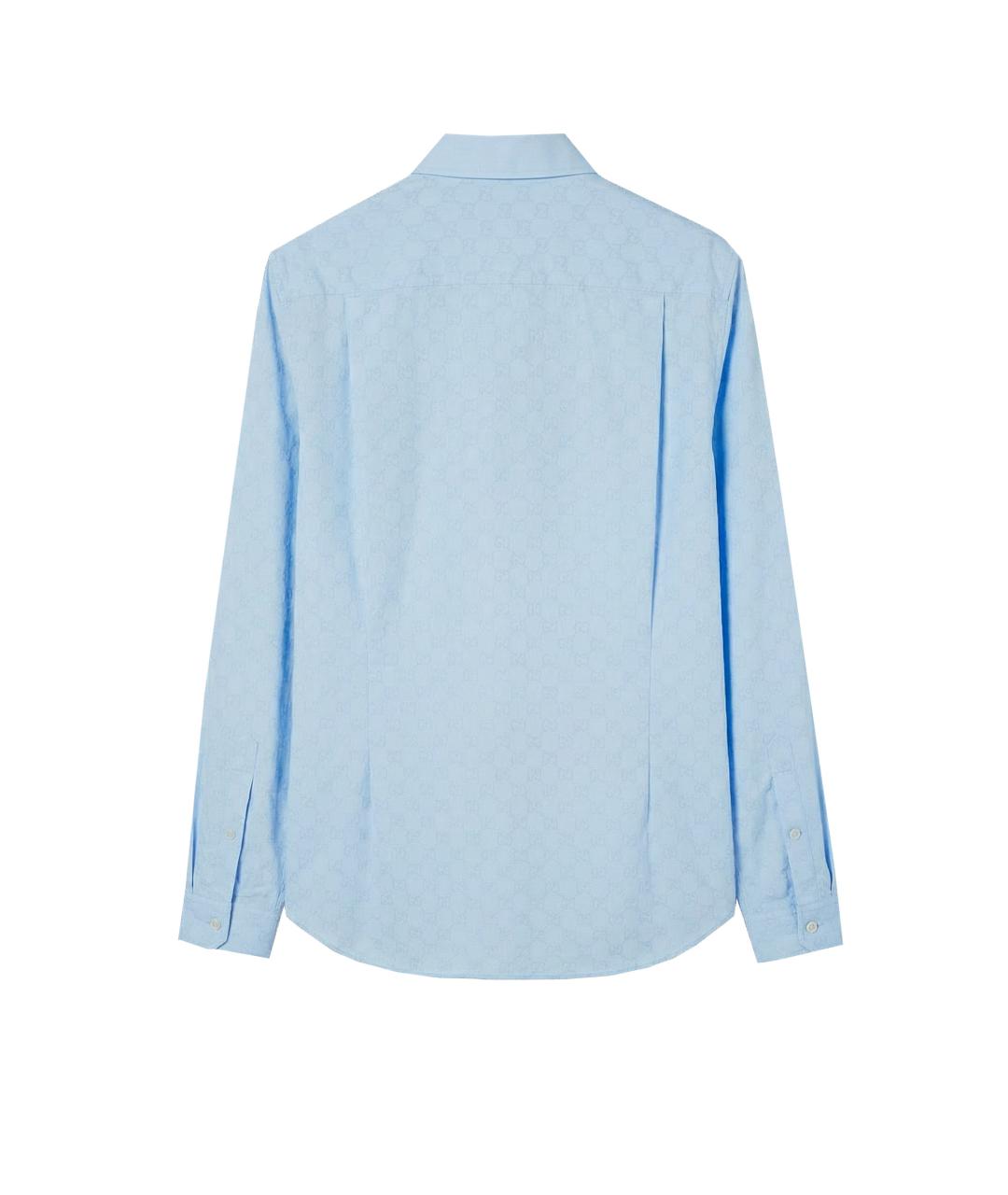 GUCCI Голубая хлопковая классическая рубашка, фото 2