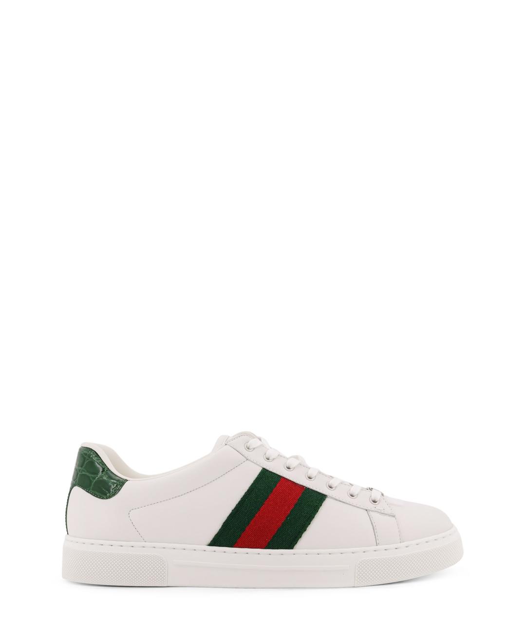 GUCCI Белые кожаные низкие кроссовки / кеды, фото 1