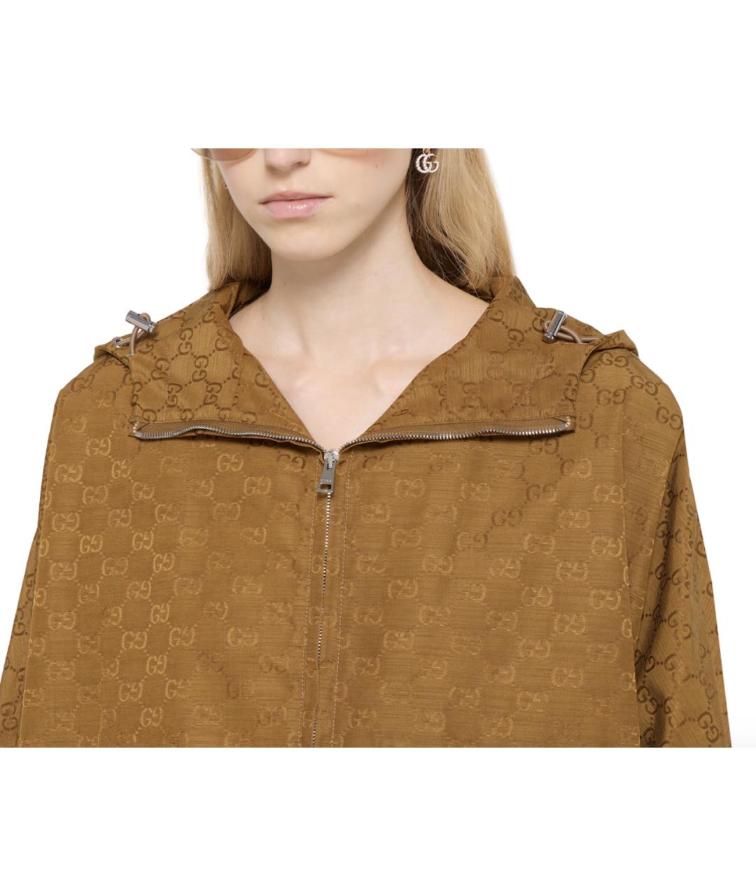 GUCCI Горчичное полиамидовое пальто, фото 5