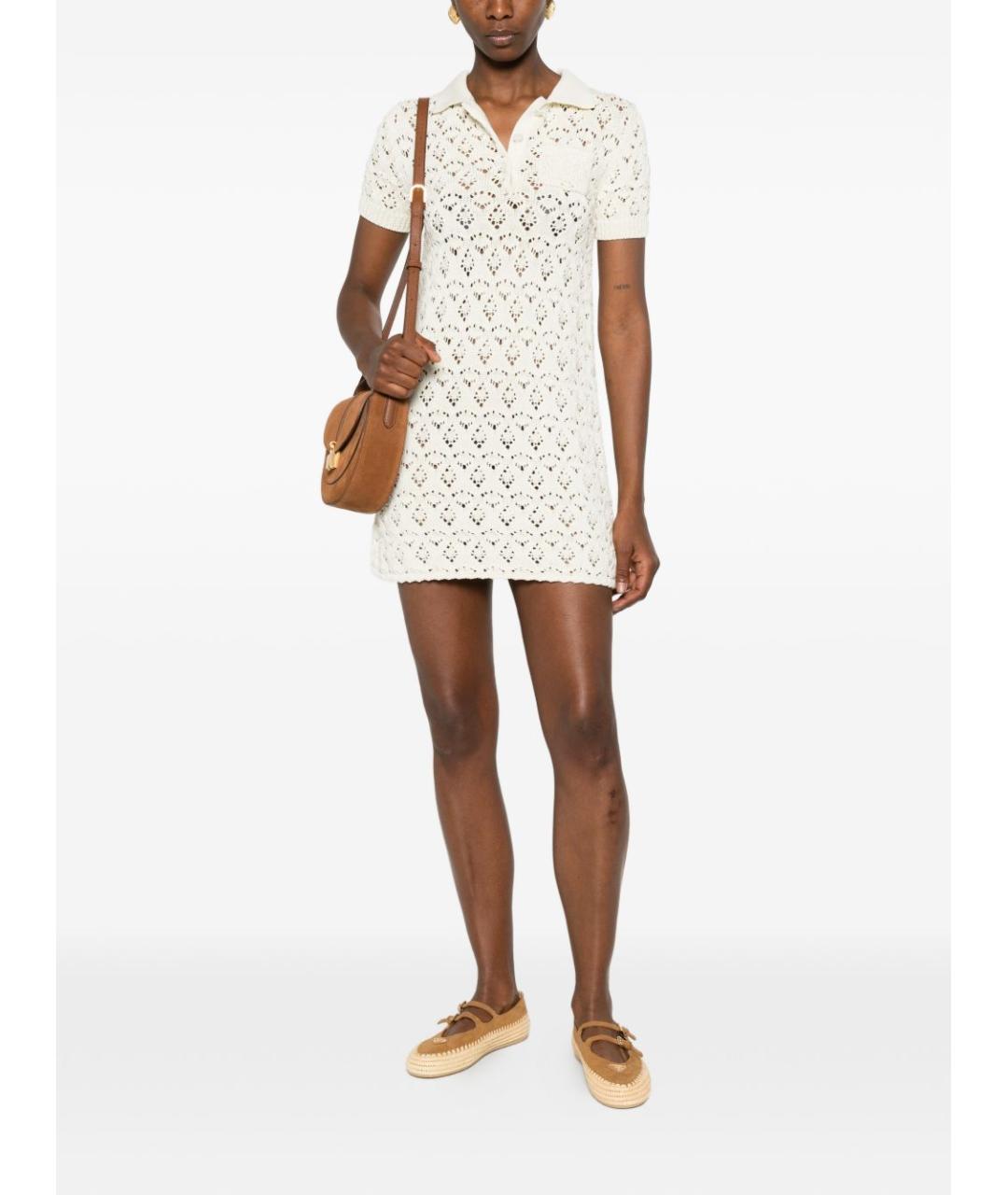 CELINE Белое хлопковое повседневное платье, фото 4