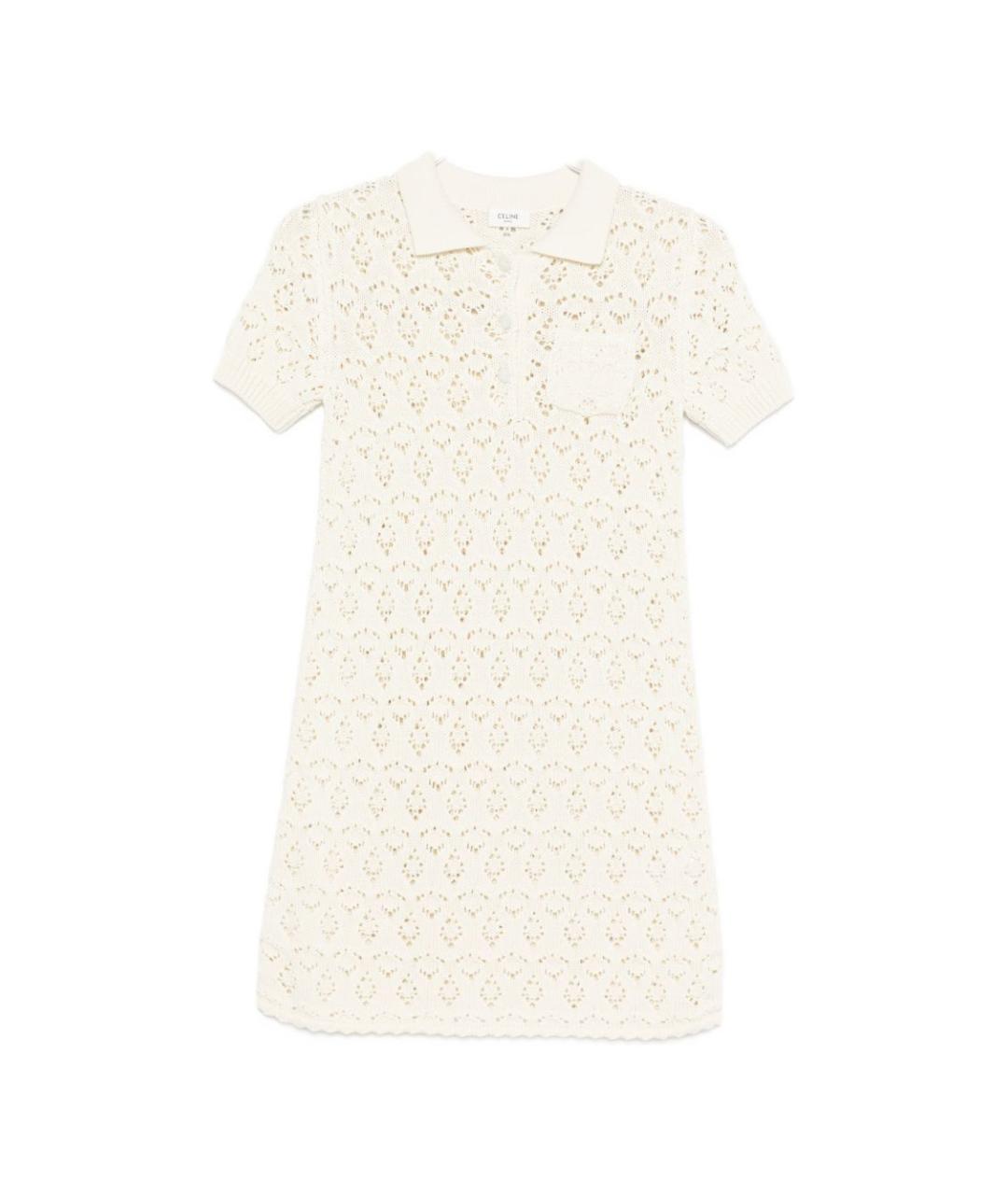 CELINE Белое хлопковое повседневное платье, фото 1