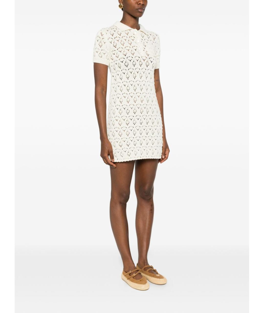 CELINE Белое хлопковое повседневное платье, фото 5