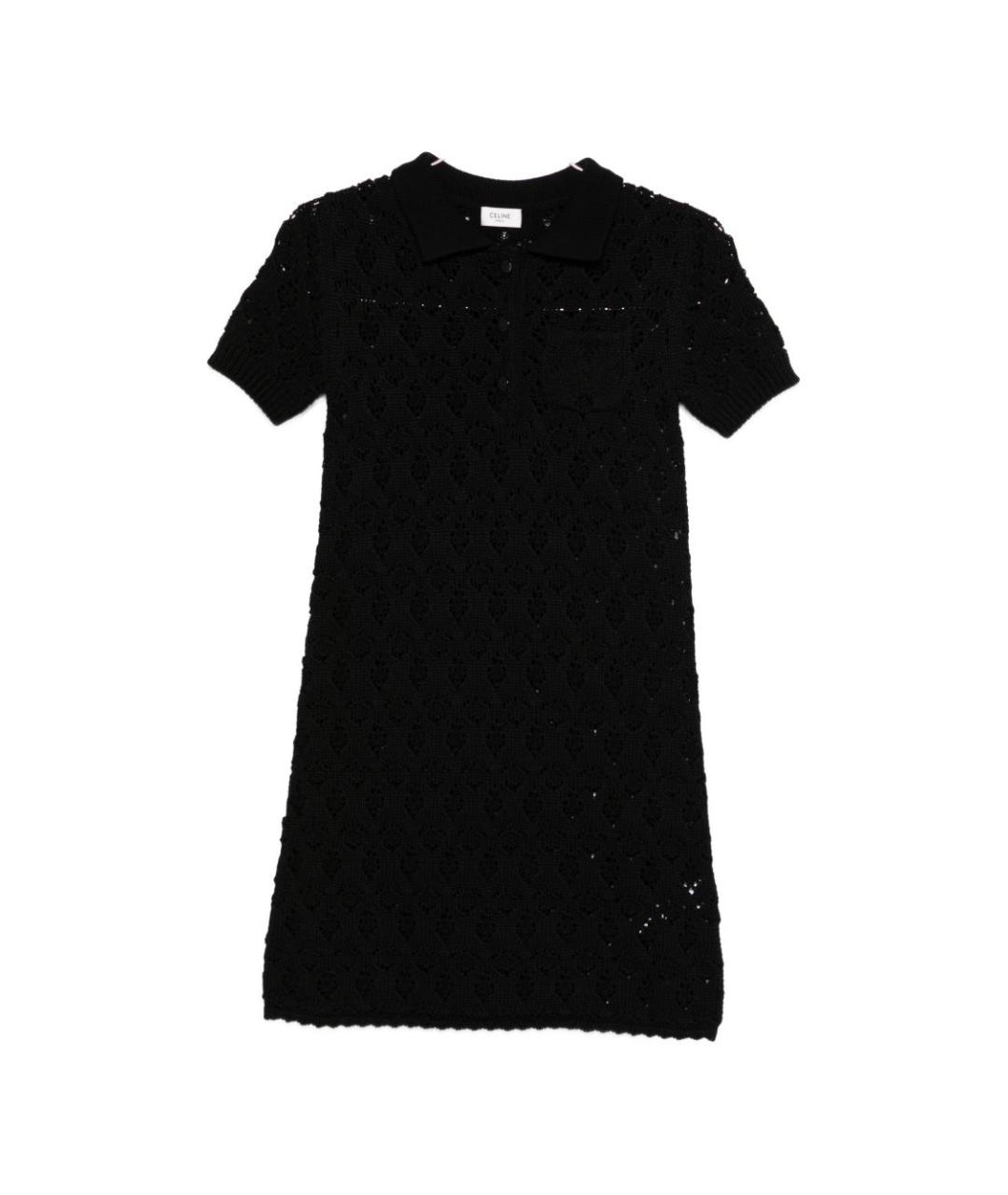 CELINE Черное хлопковое повседневное платье, фото 1