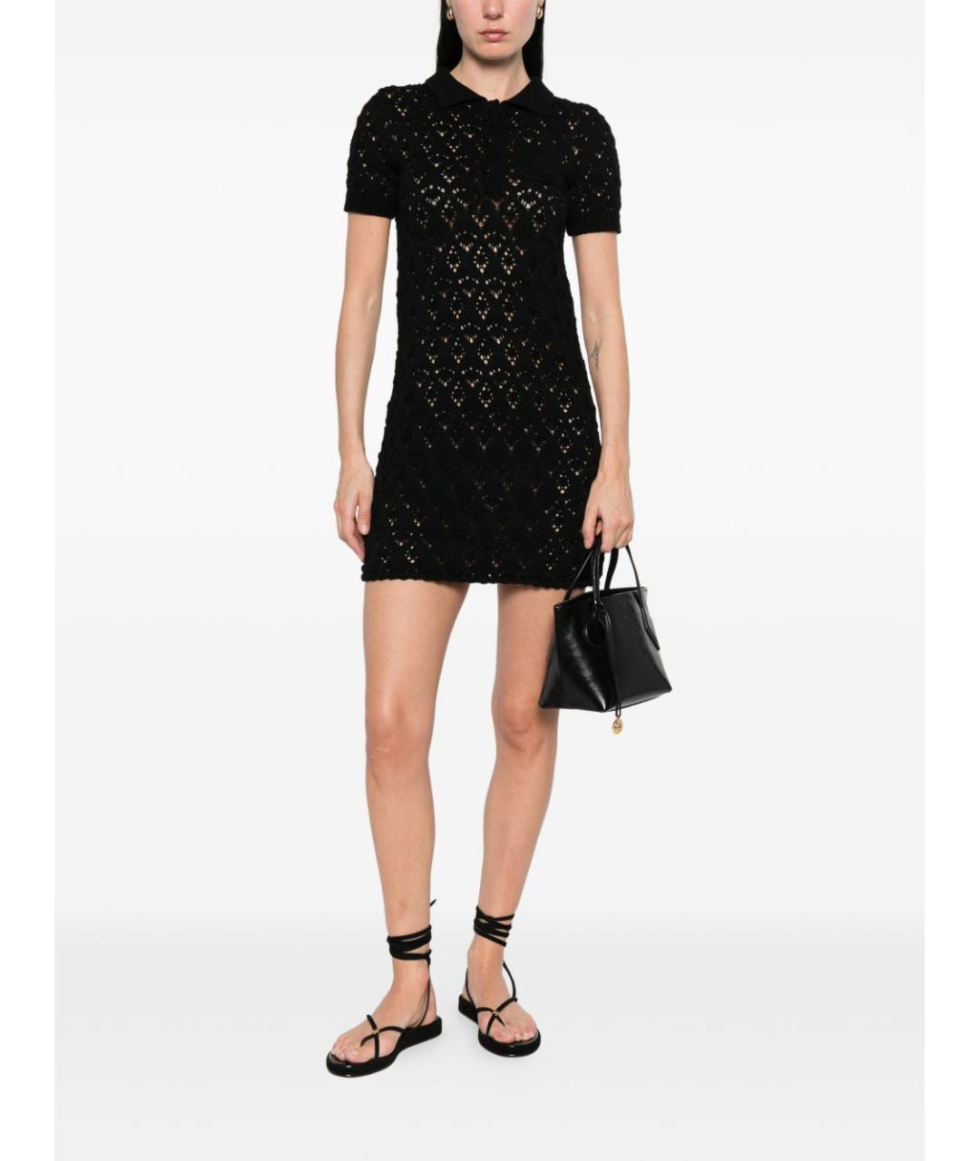 CELINE Черное хлопковое повседневное платье, фото 3