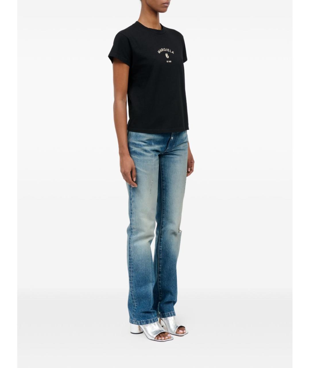 MM6 MAISON MARGIELA Черная хлопковая футболка, фото 5