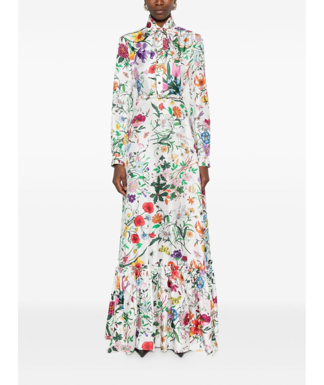 GUCCI Мульти шелковое платье, фото 4