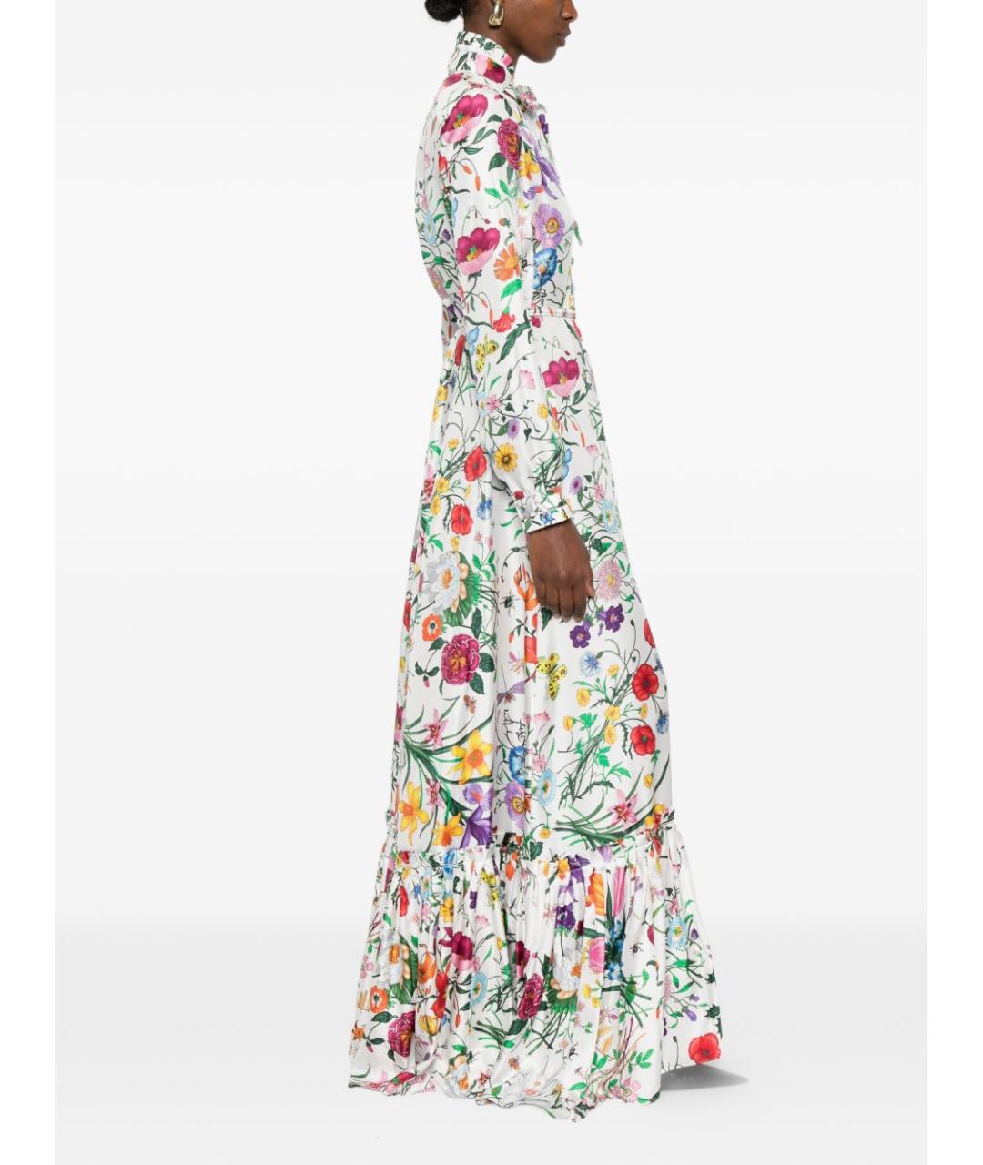 GUCCI Мульти шелковое платье, фото 3