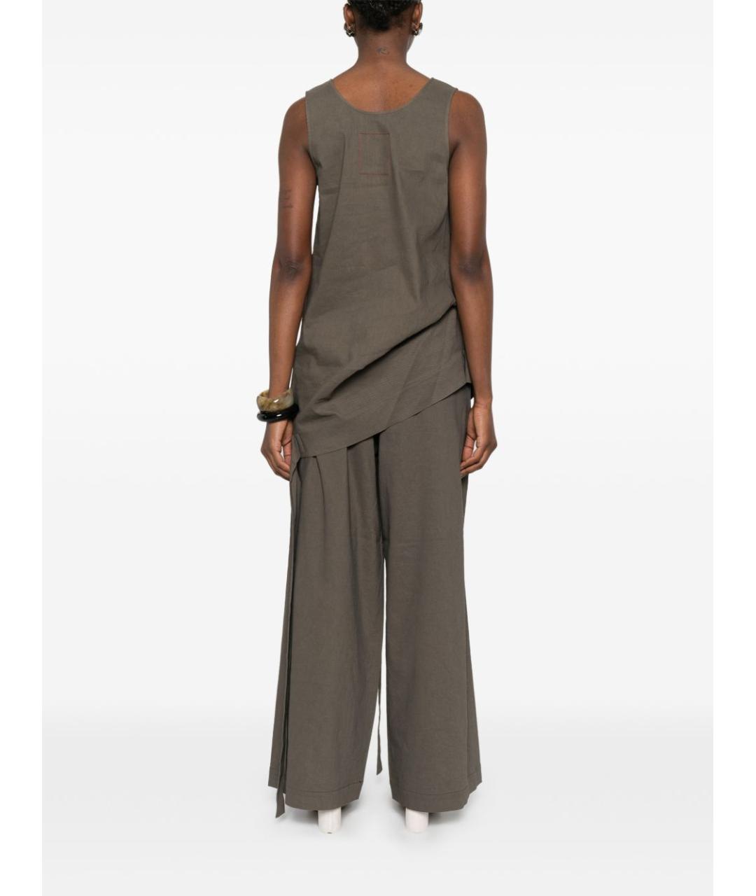 UMA WANG Серая льняная майка, фото 5