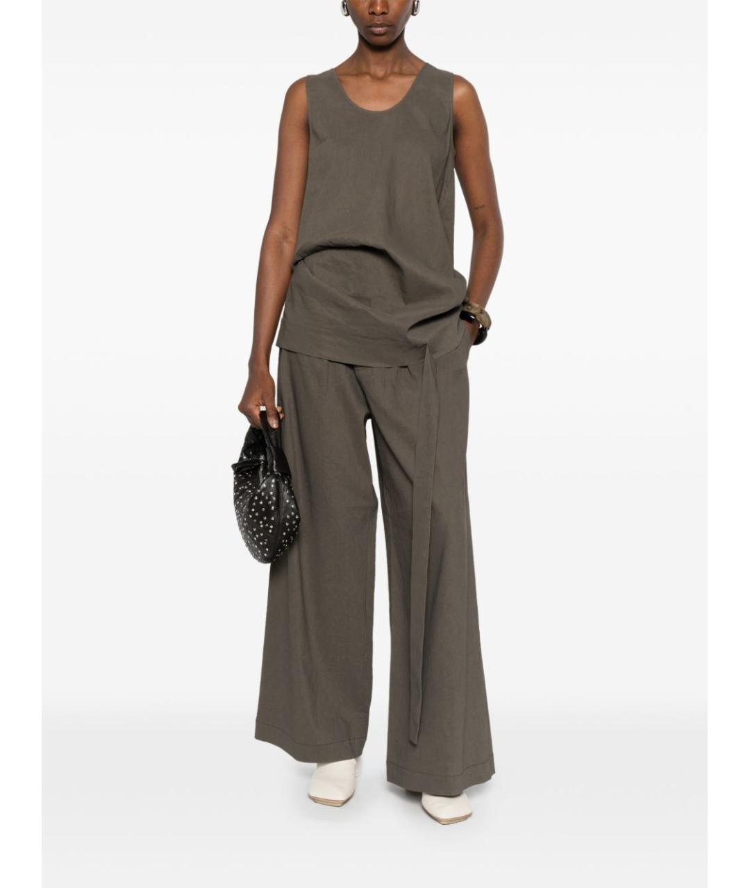 UMA WANG Серая льняная майка, фото 3