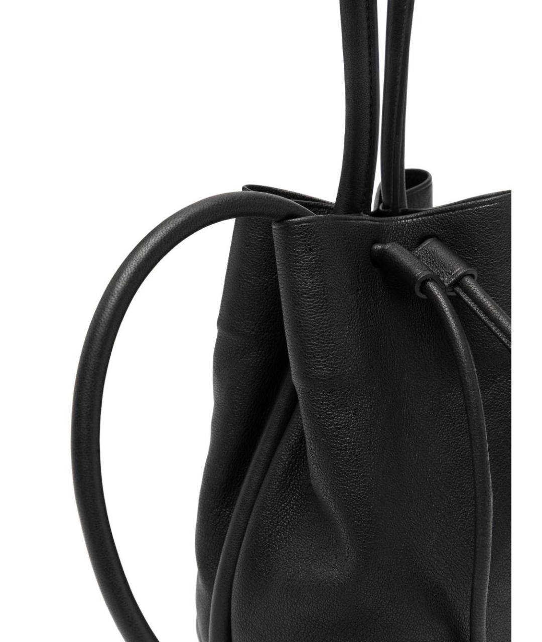 UMA WANG Черная кожаная сумка с короткими ручками, фото 4