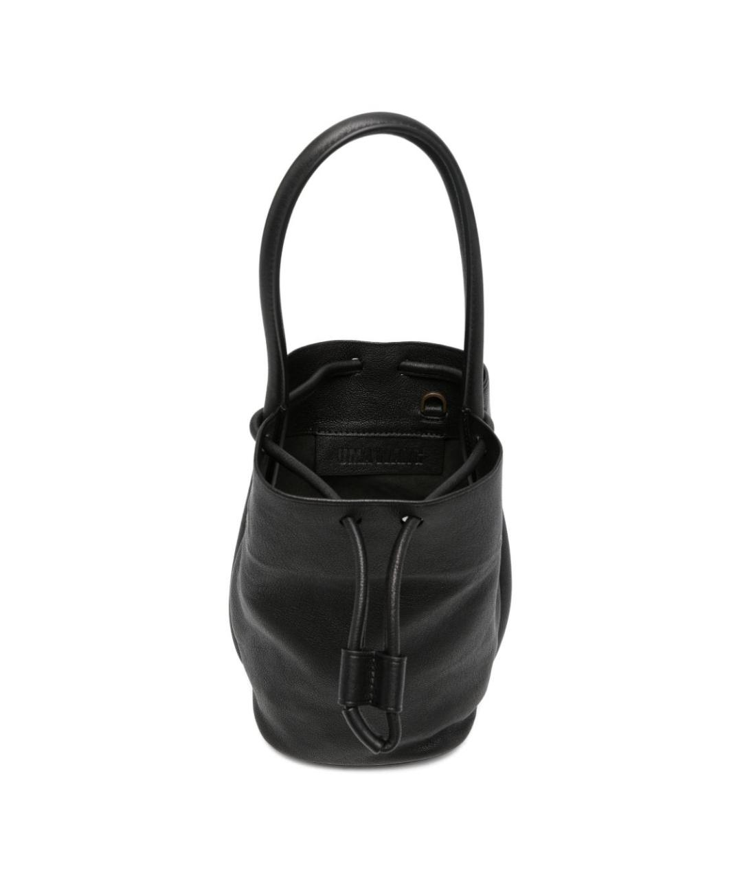 UMA WANG Черная кожаная сумка с короткими ручками, фото 1