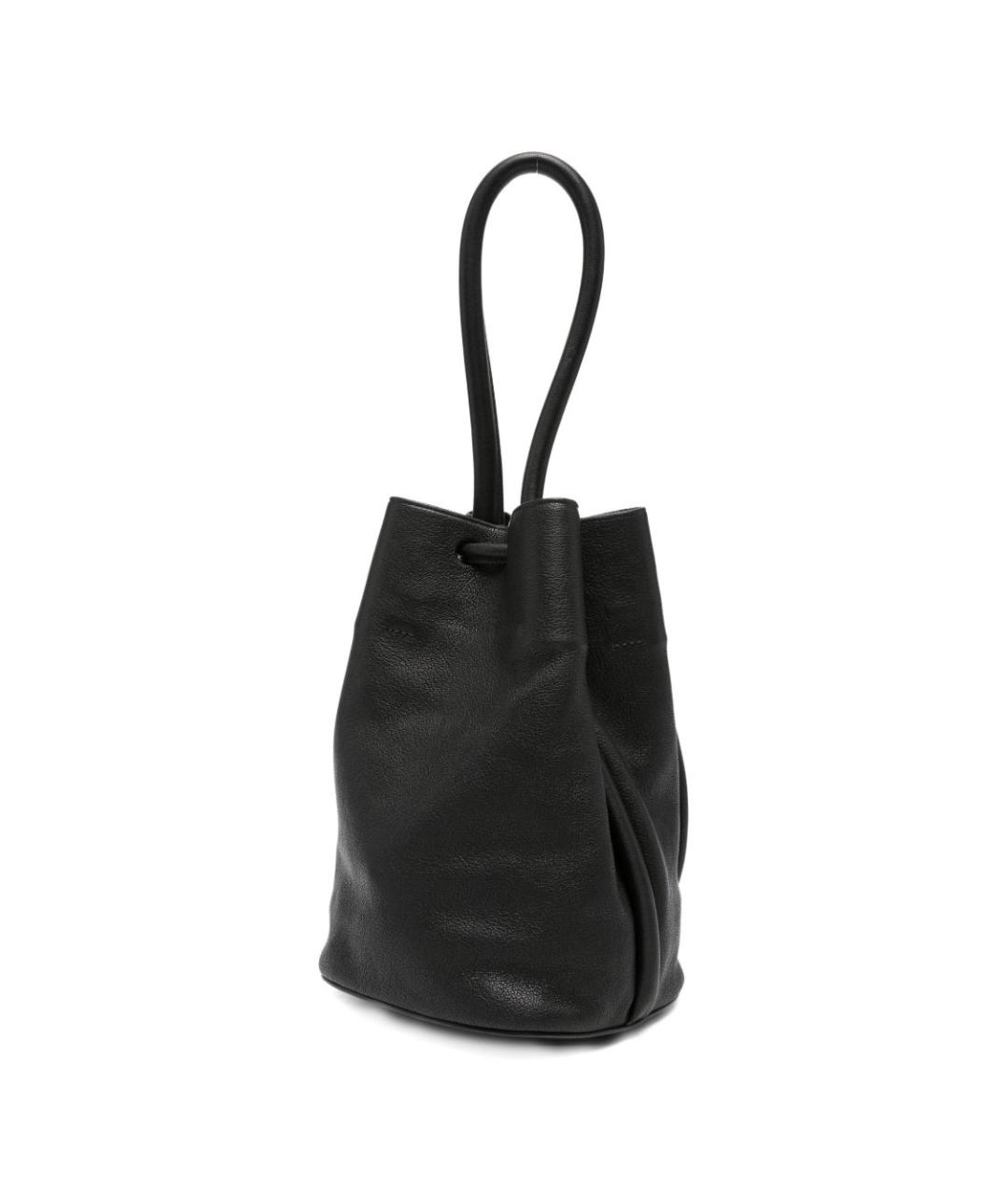 UMA WANG Черная кожаная сумка с короткими ручками, фото 2