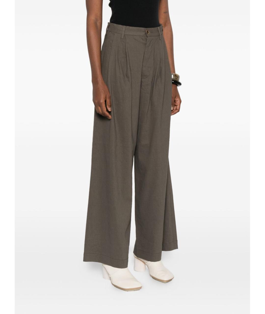 UMA WANG Серые прямые брюки, фото 4