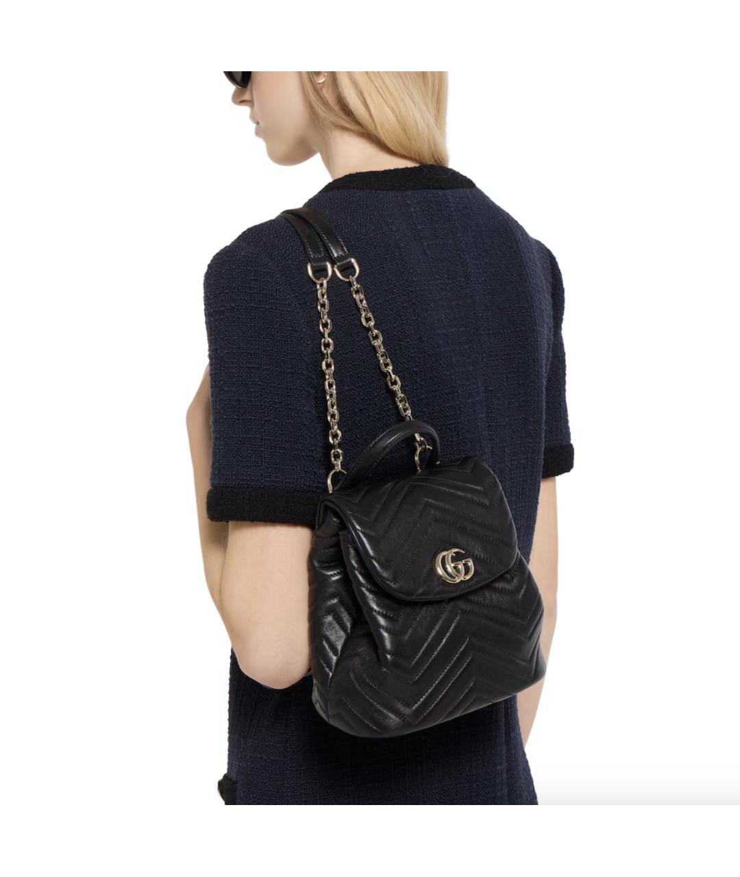 GUCCI Черный кожаный рюкзак, фото 3