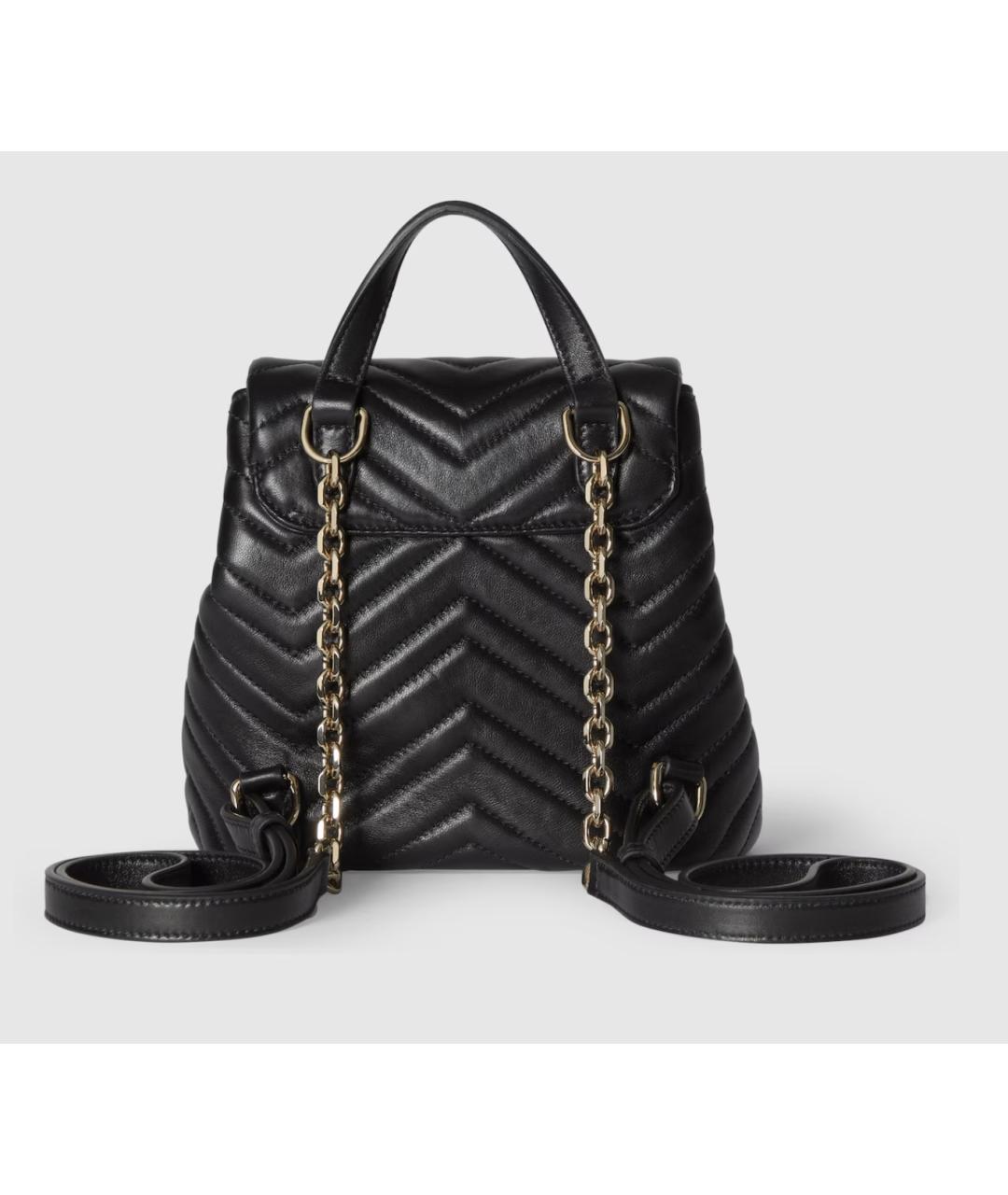 GUCCI Черный кожаный рюкзак, фото 4