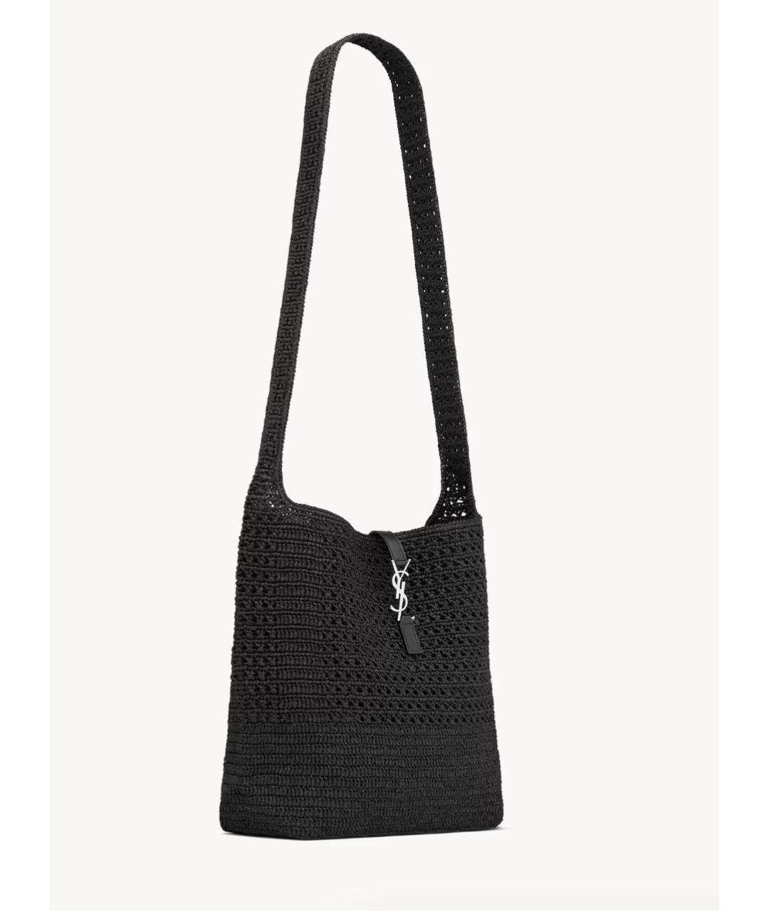 SAINT LAURENT Черная пелетеная сумка на плечо, фото 4