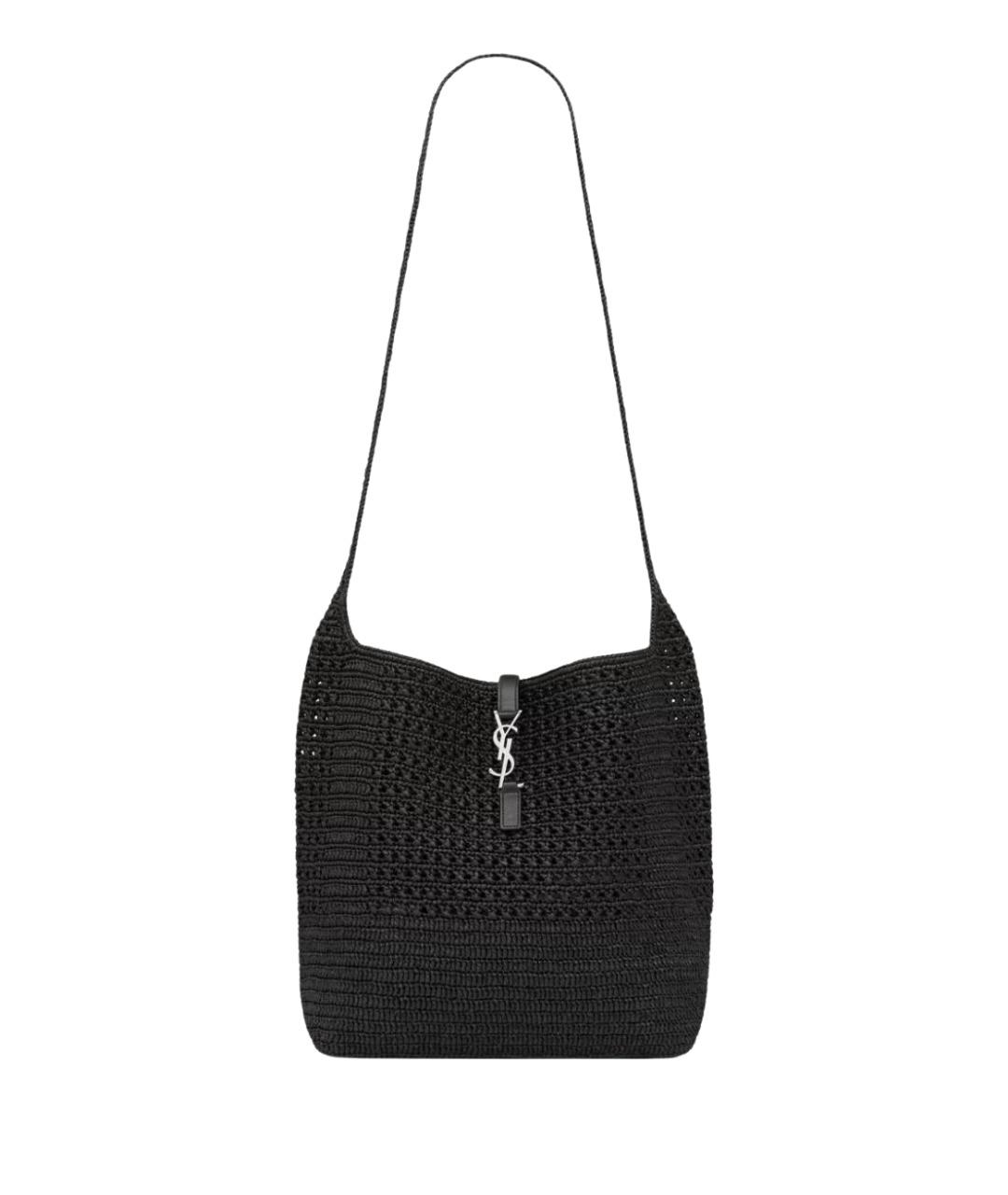 SAINT LAURENT Черная пелетеная сумка на плечо, фото 1