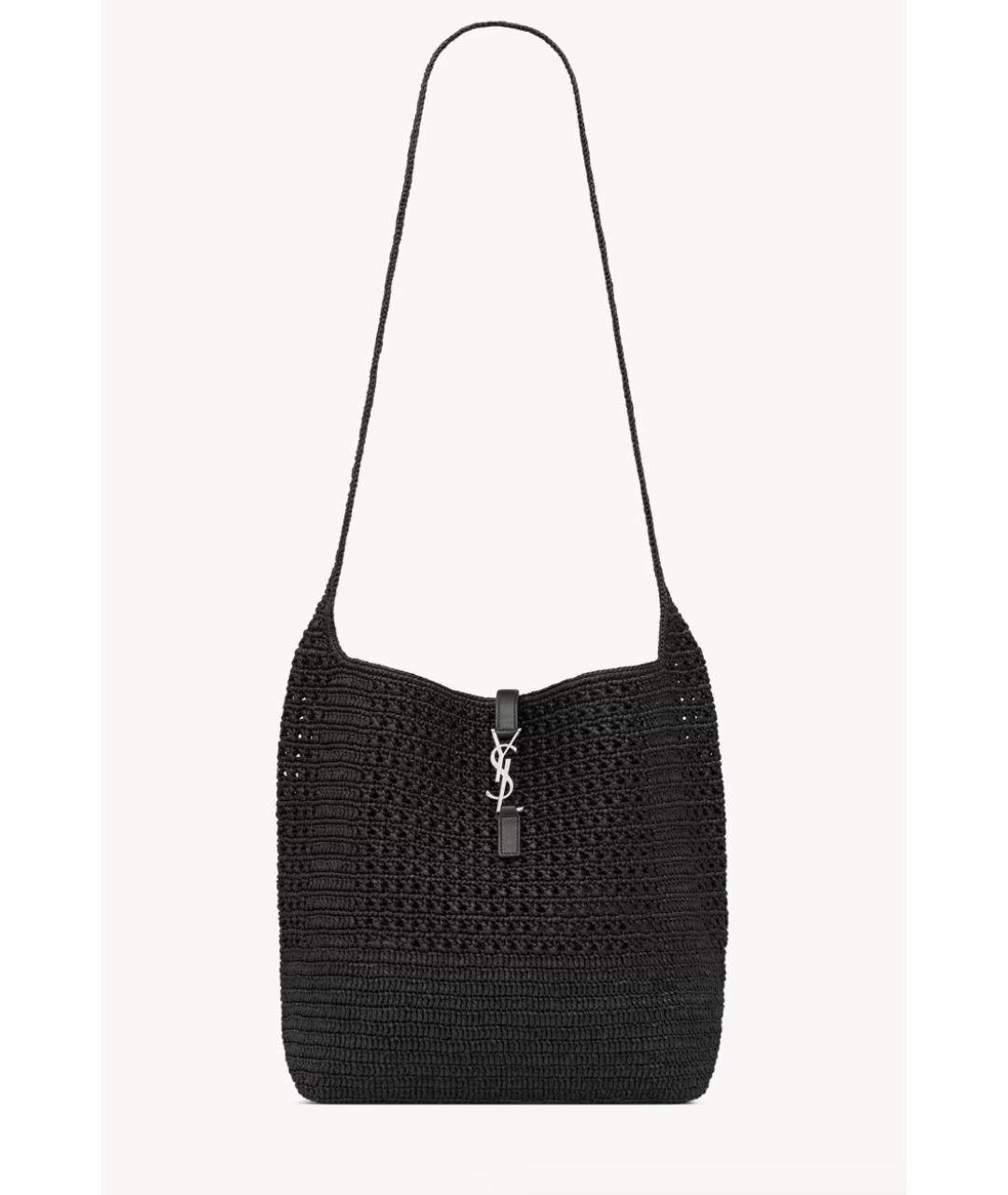 SAINT LAURENT Черная пелетеная сумка на плечо, фото 6