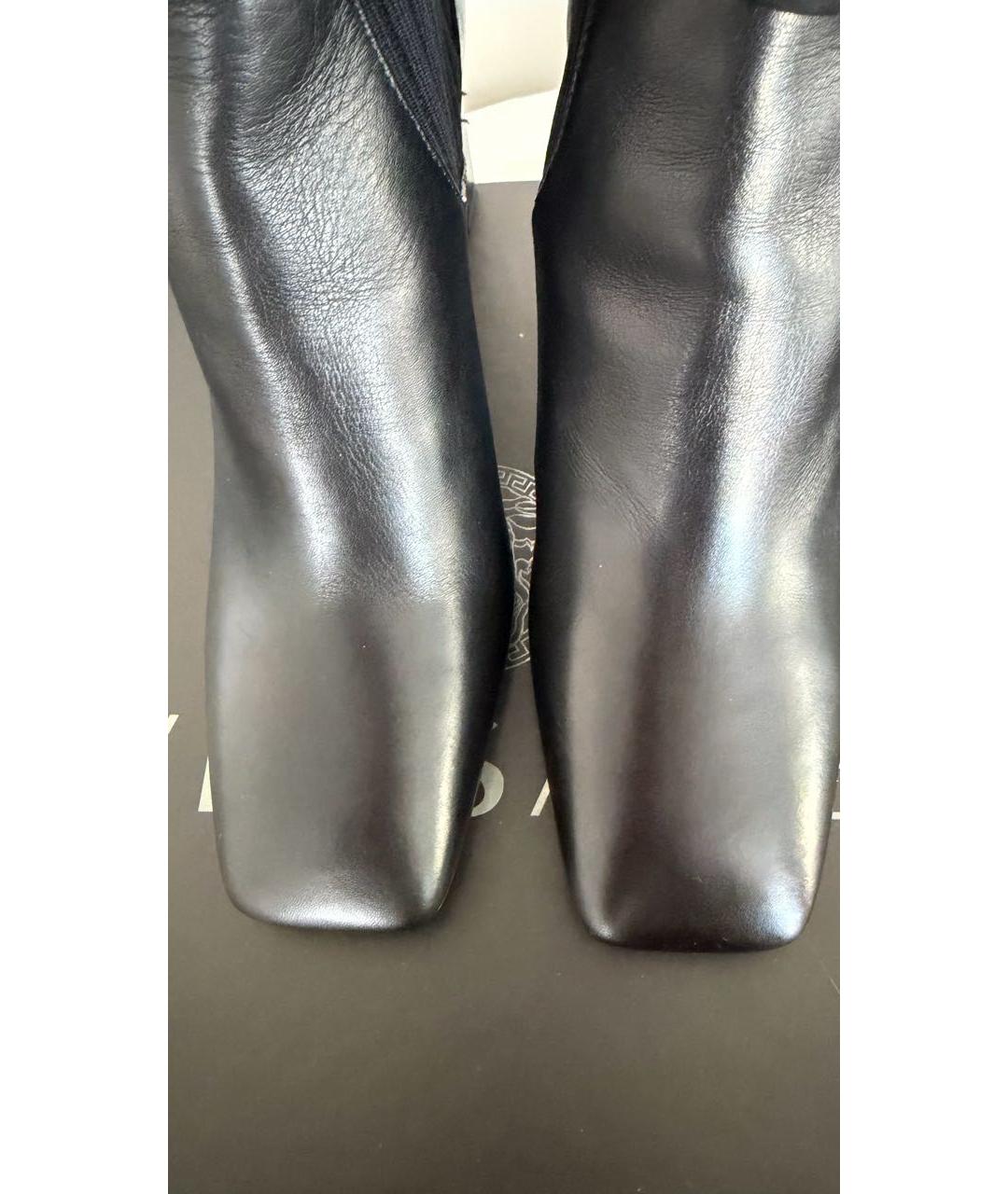 VERSACE Черные кожаные сапоги, фото 3