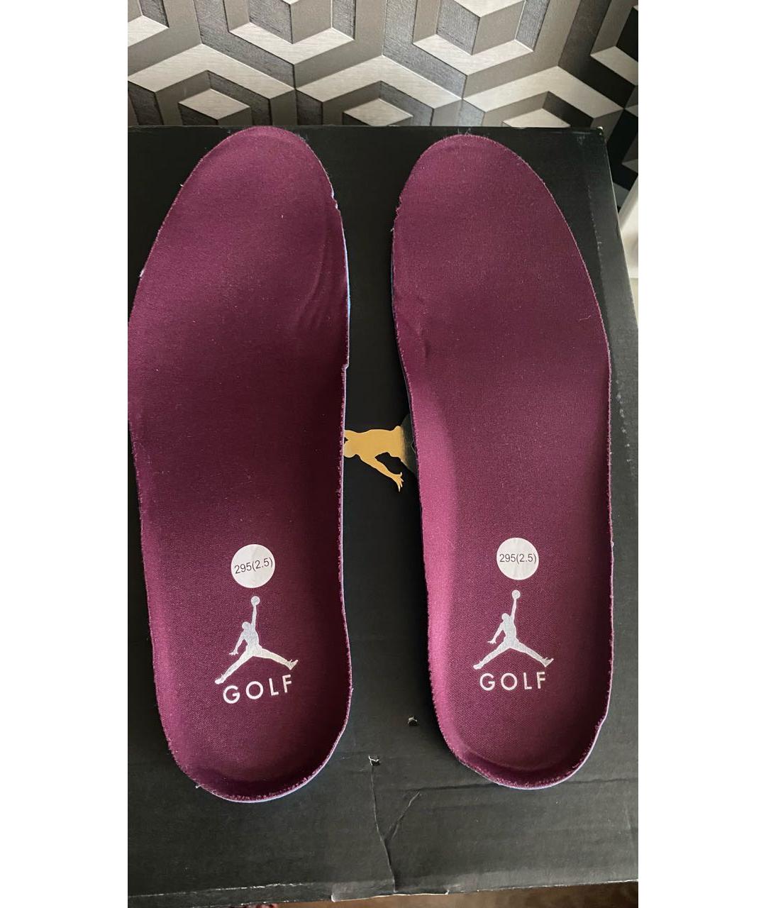 JORDAN Бордовые кожаные высокие кроссовки / кеды, фото 7