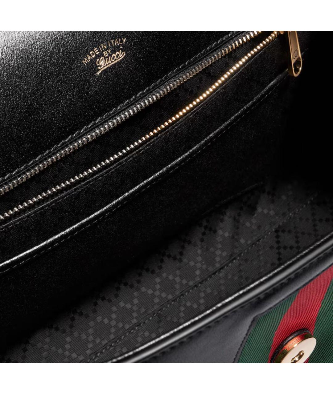 GUCCI Черная кожаная сумка через плечо, фото 5