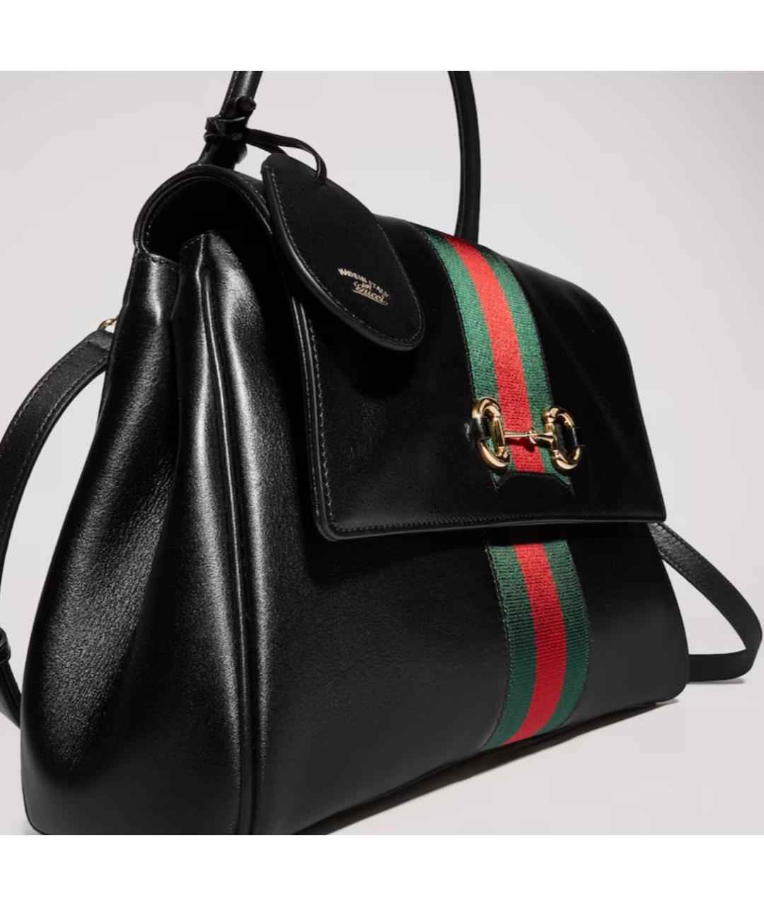 GUCCI Черная кожаная сумка через плечо, фото 2