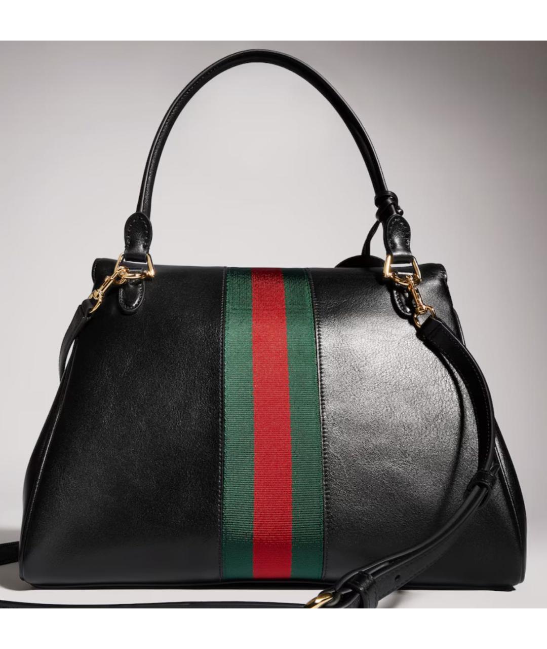 GUCCI Черная кожаная сумка через плечо, фото 4