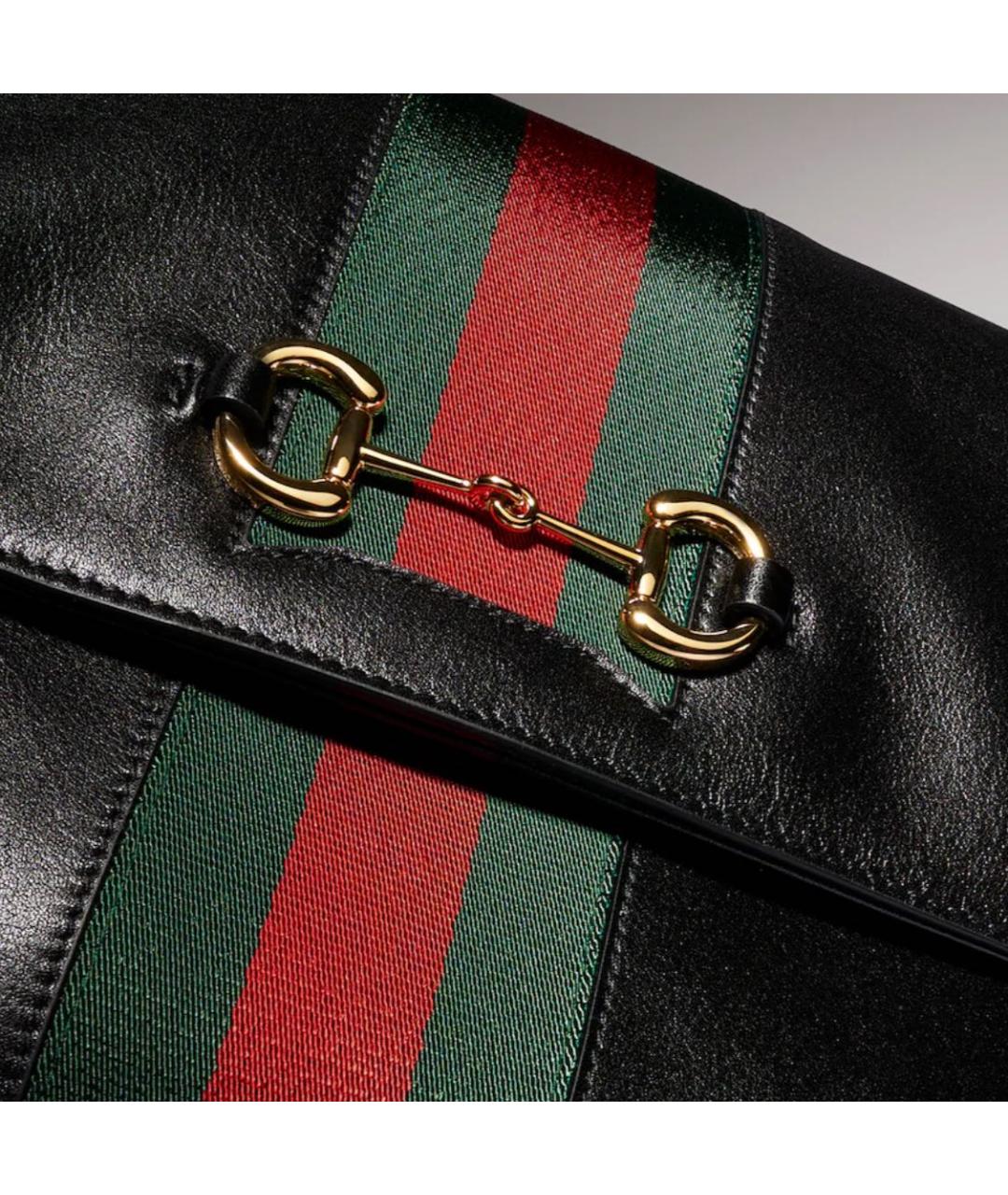 GUCCI Черная кожаная сумка через плечо, фото 3