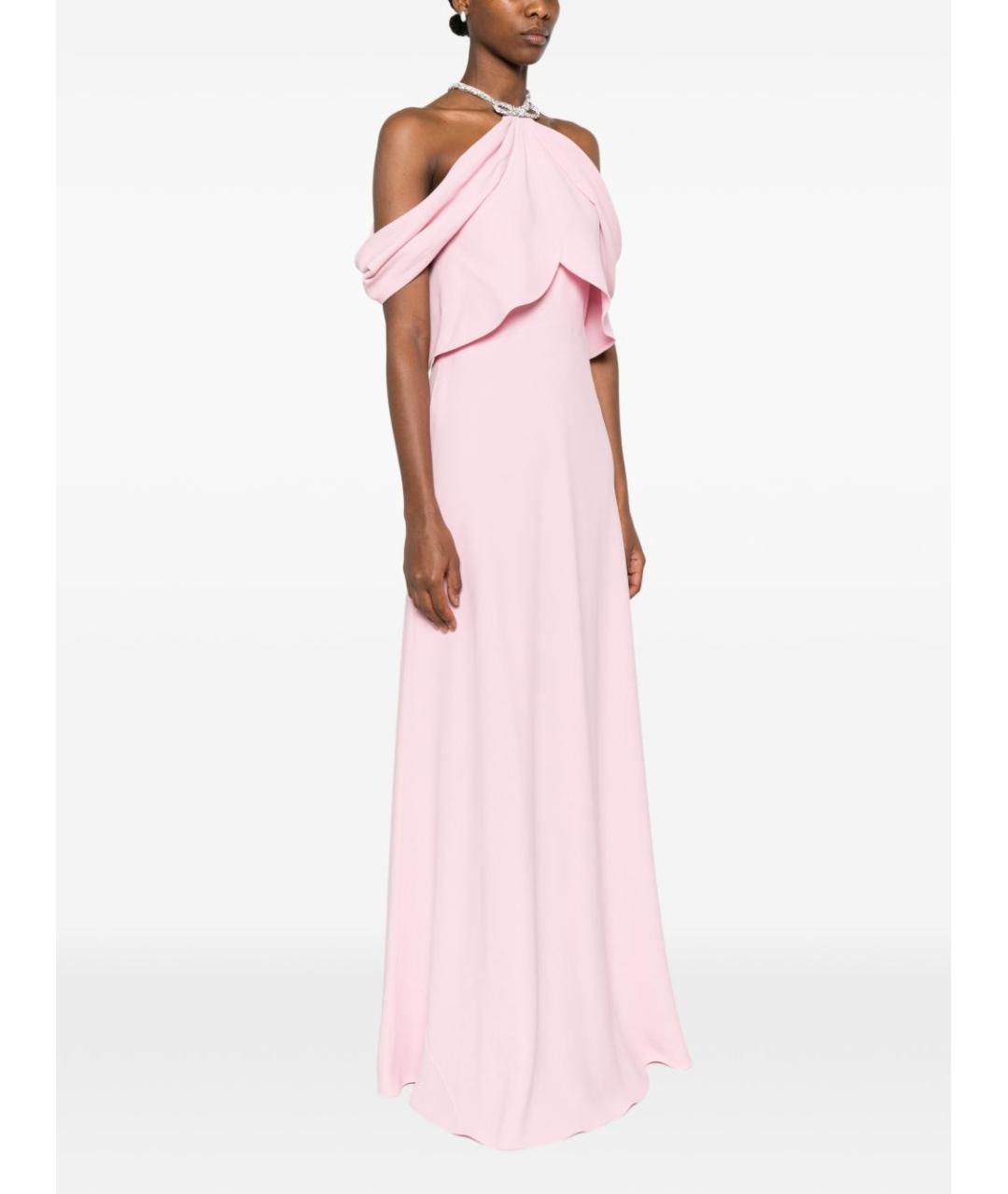 ALBERTA FERRETTI Розовое вискозное вечернее платье, фото 5