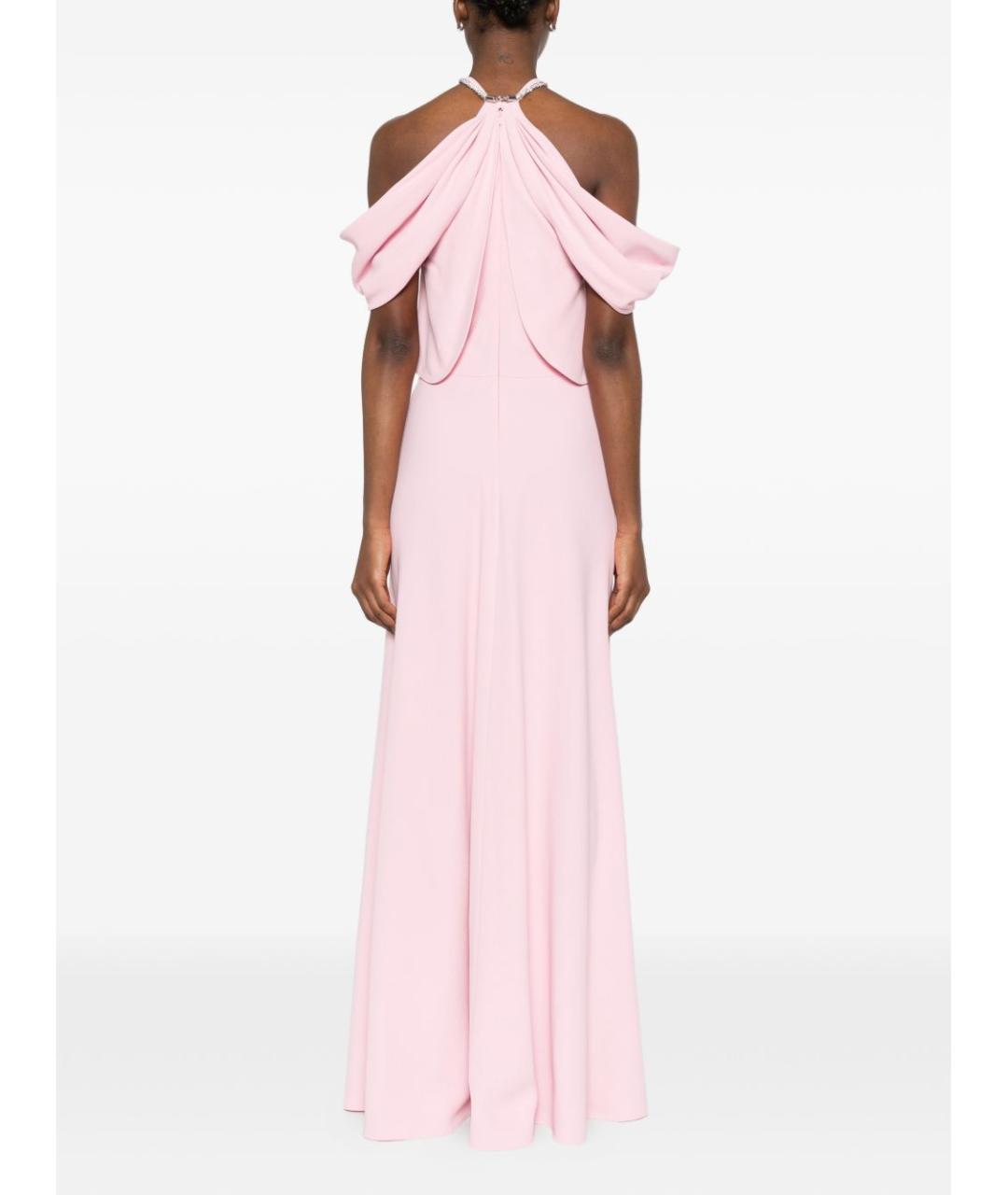 ALBERTA FERRETTI Розовое вискозное вечернее платье, фото 3