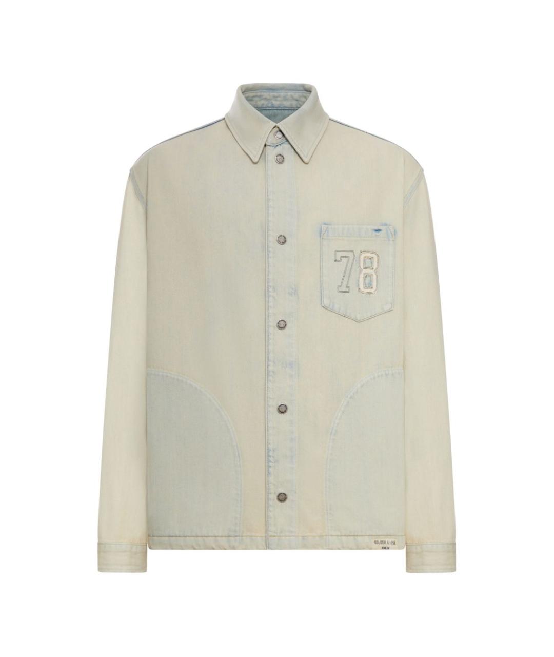 GOLDEN GOOSE DELUXE BRAND Бежевая хлопковая кэжуал рубашка, фото 2