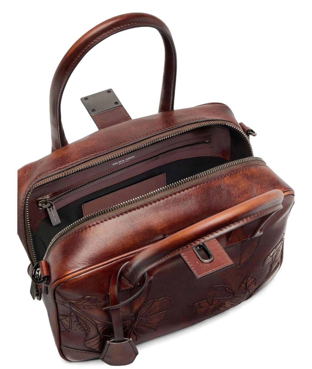 GOLDEN GOOSE DELUXE BRAND Коричневая кожаная сумка тоут, фото 4
