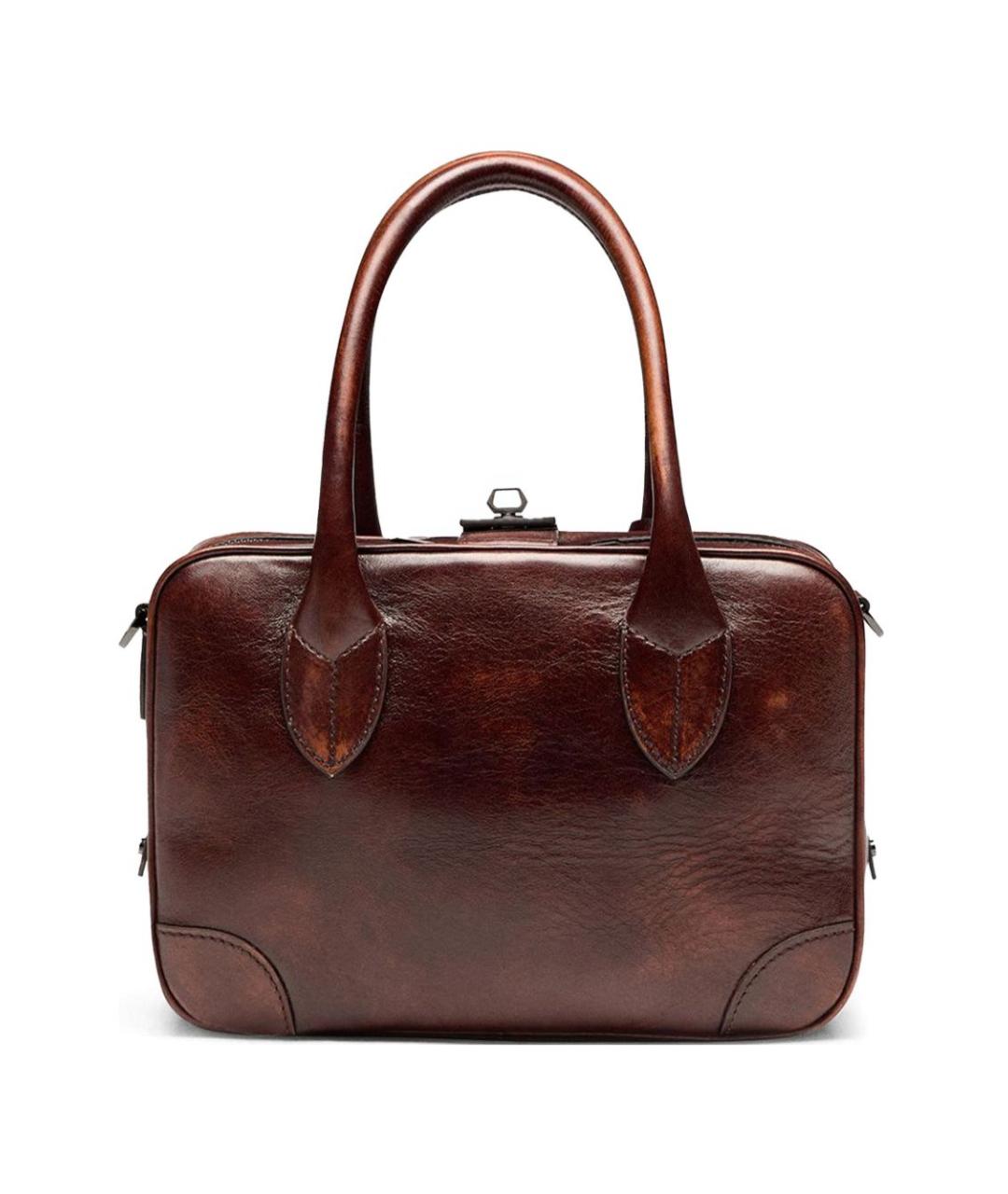 GOLDEN GOOSE DELUXE BRAND Коричневая кожаная сумка тоут, фото 2