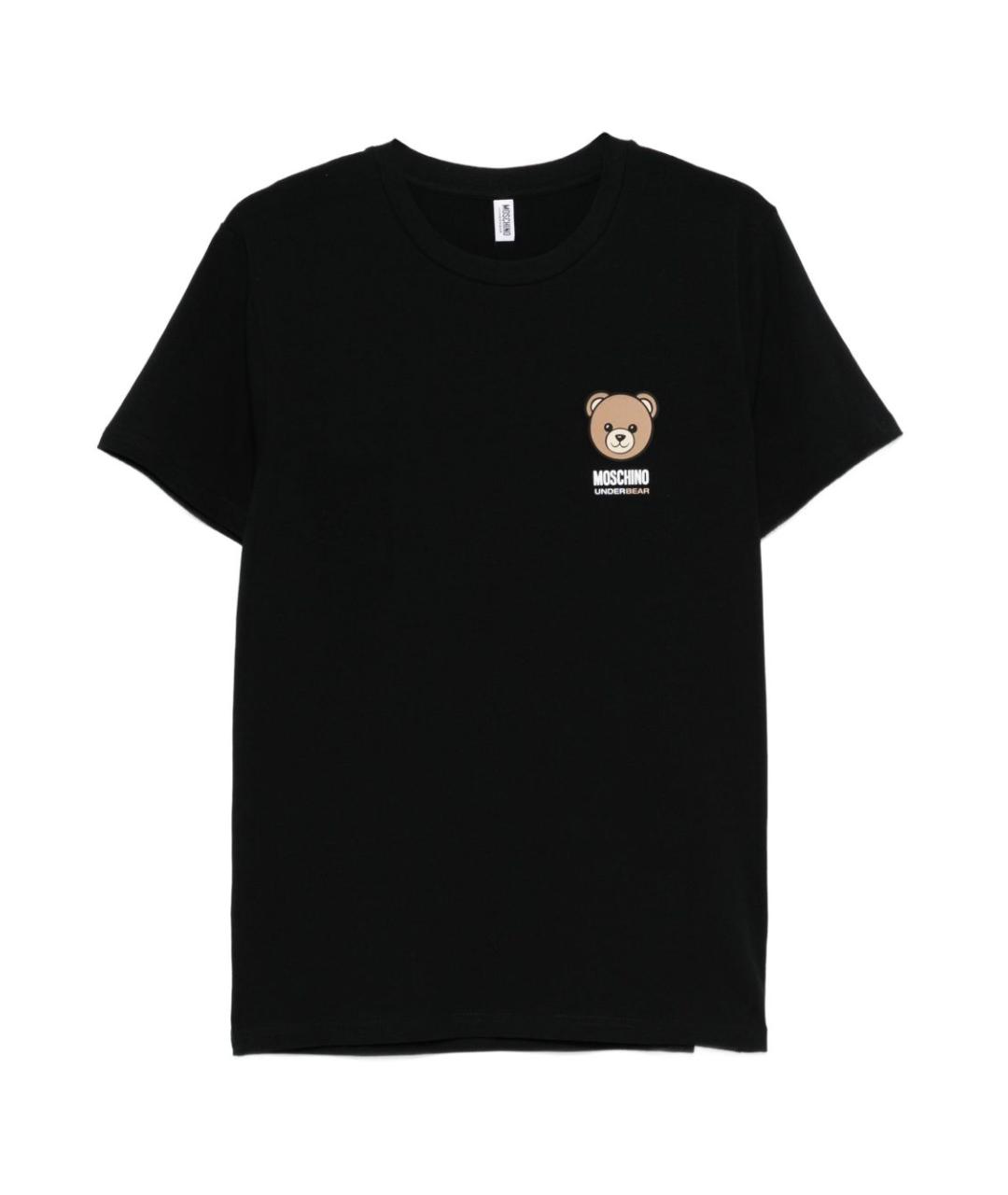 MOSCHINO UNDERWEAR Черная хлопковая футболка, фото 1