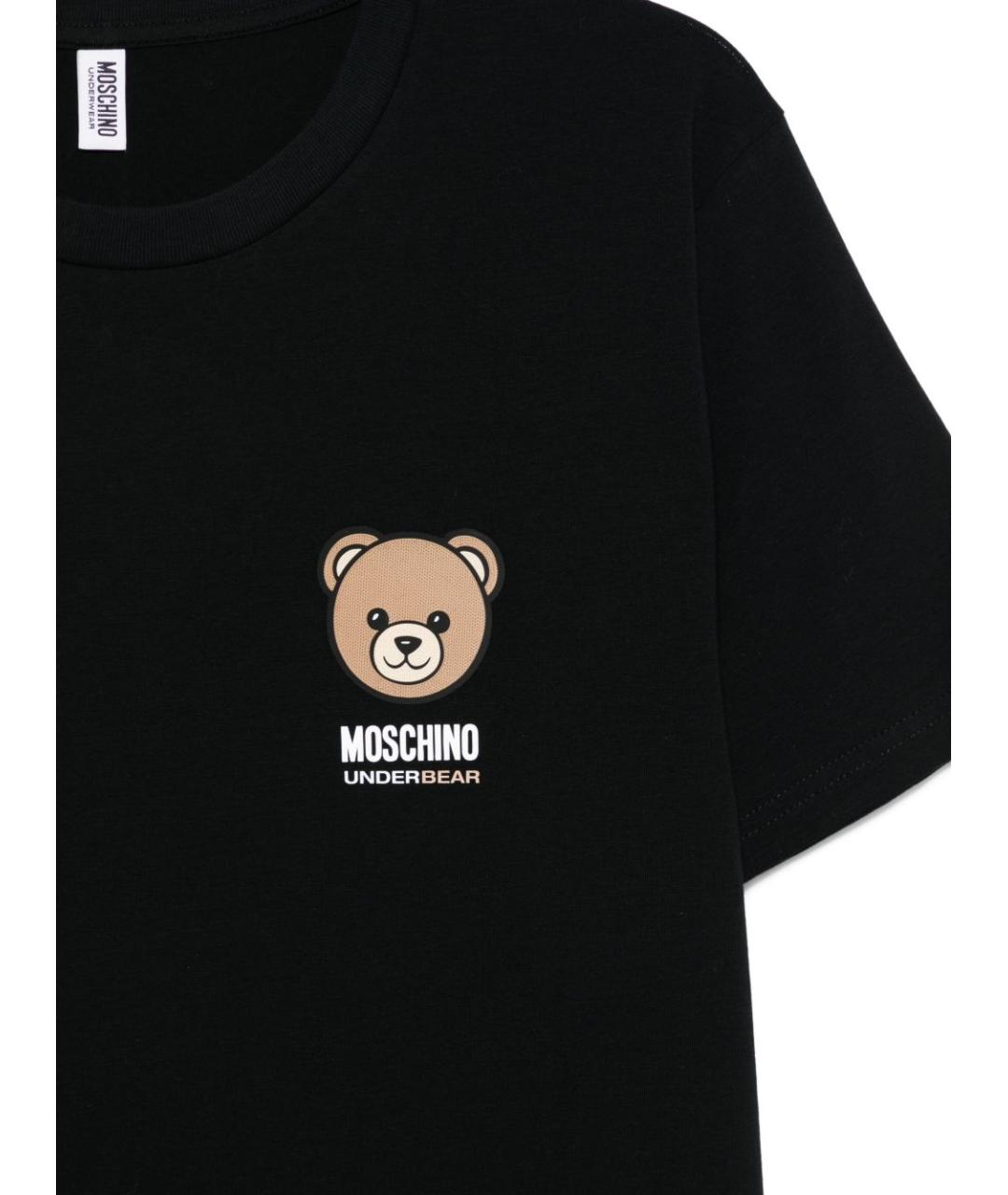 MOSCHINO UNDERWEAR Черная хлопковая футболка, фото 3
