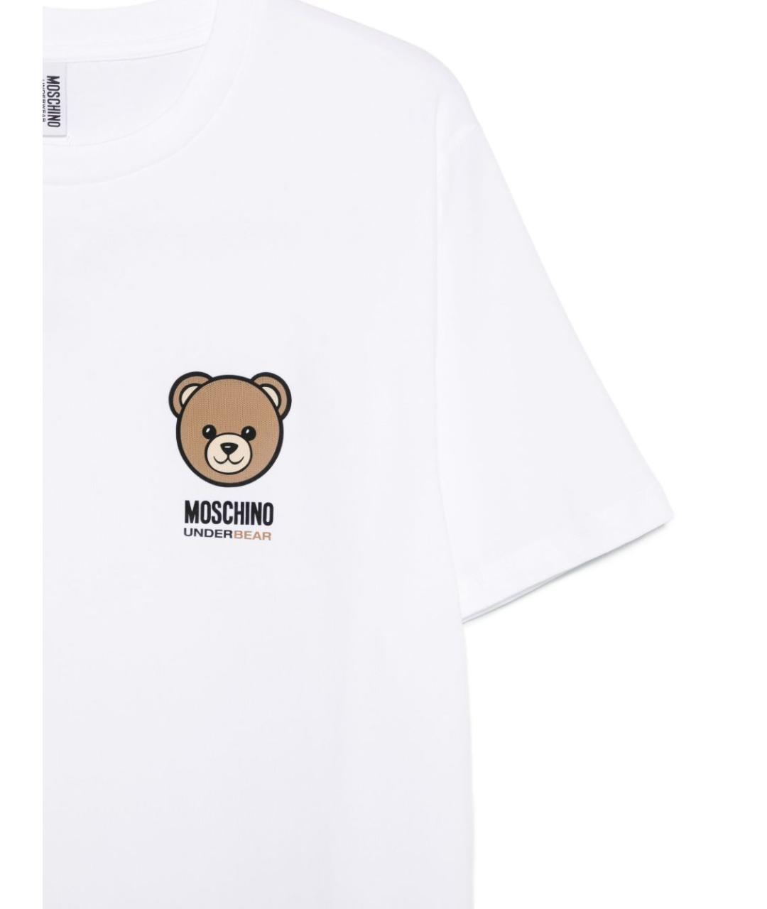 MOSCHINO UNDERWEAR Белая хлопковая футболка, фото 3