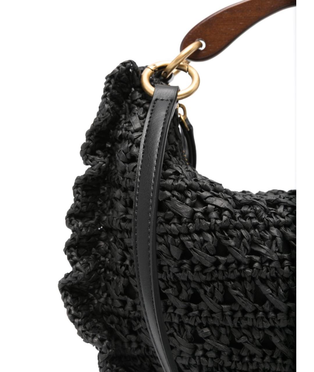 TWIN-SET Черная пелетеная сумка тоут, фото 4