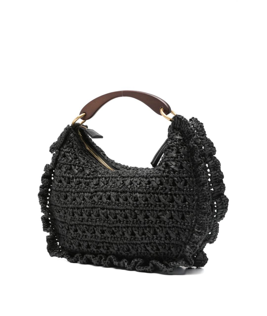 TWIN-SET Черная пелетеная сумка тоут, фото 2